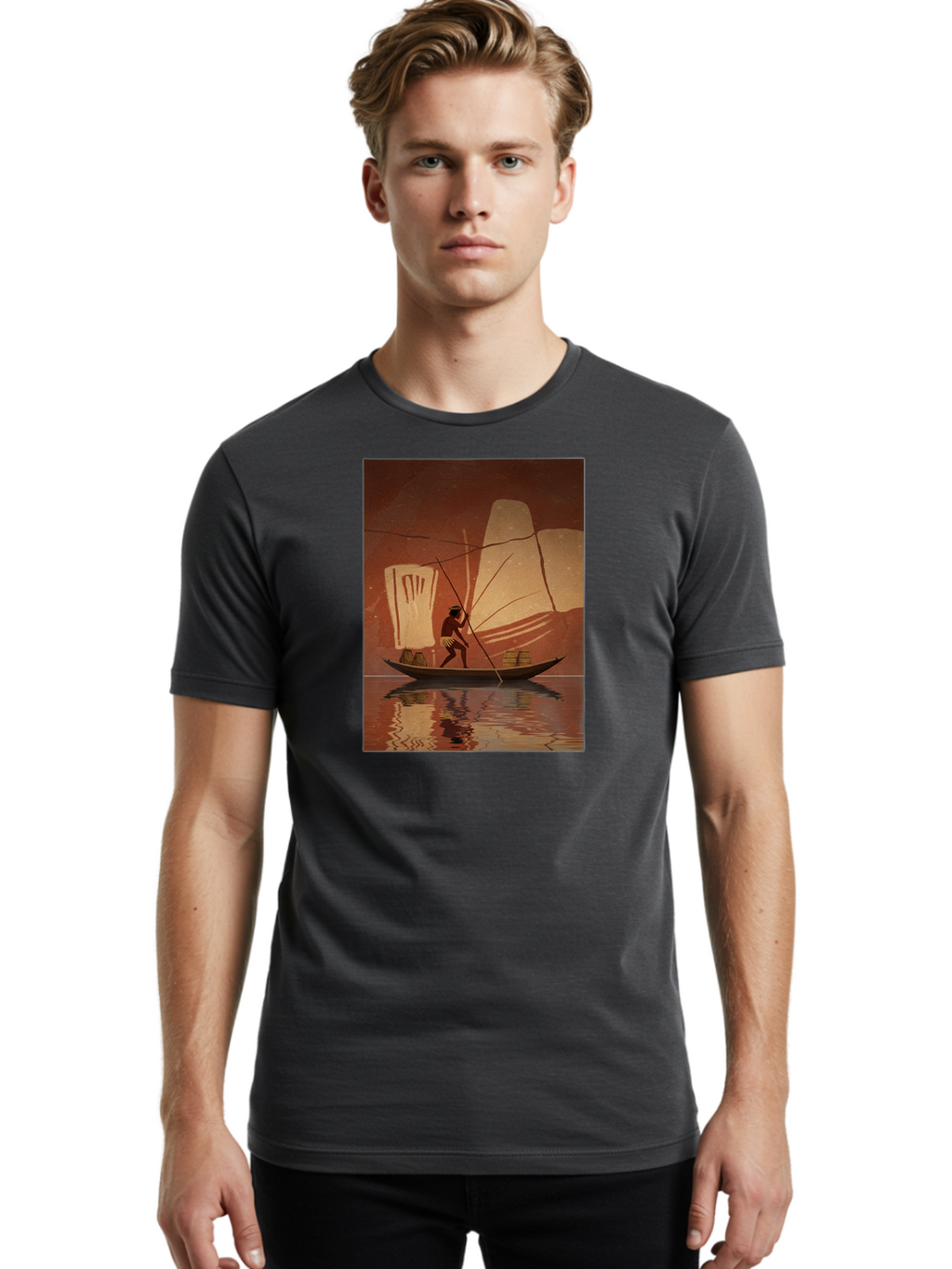Fisherman-On-Boat Men'S Graphic Tee, 100% Cotton, Comfortable Casual Summer Wear, Machine Washable, Vintage Camera, Old Camera, Antique Camera, Black Camera, Classic Photography, Photography Equipment, Nostalgic Device, Film Camera, Camera Art Bao410