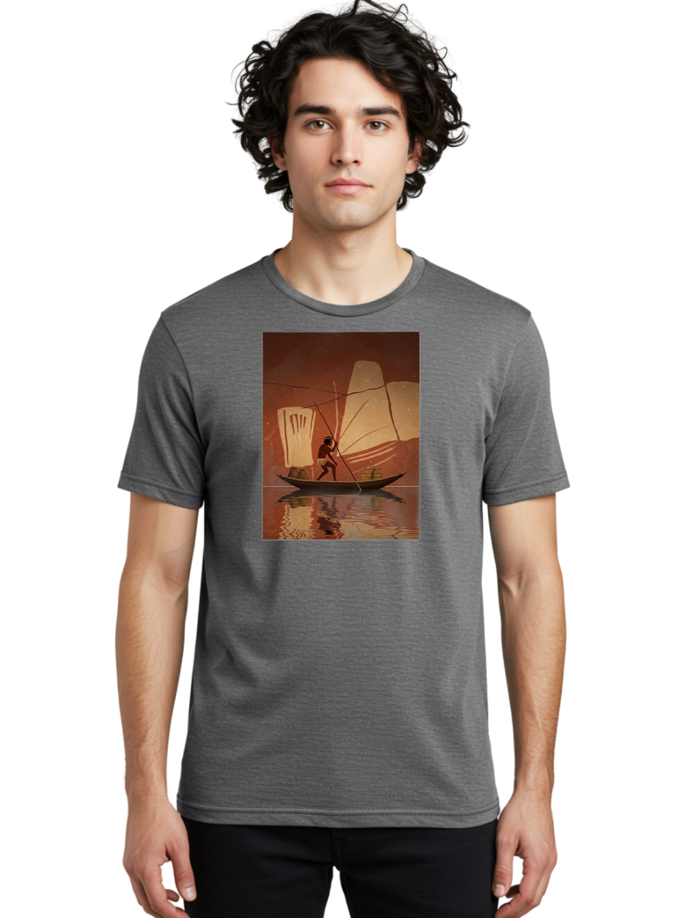 Fisherman-On-Boat Men'S Graphic Tee, 100% Cotton, Comfortable Casual Summer Wear, Machine Washable, Vintage Camera, Old Camera, Antique Camera, Black Camera, Classic Photography, Photography Equipment, Nostalgic Device, Film Camera, Camera Art Bao410