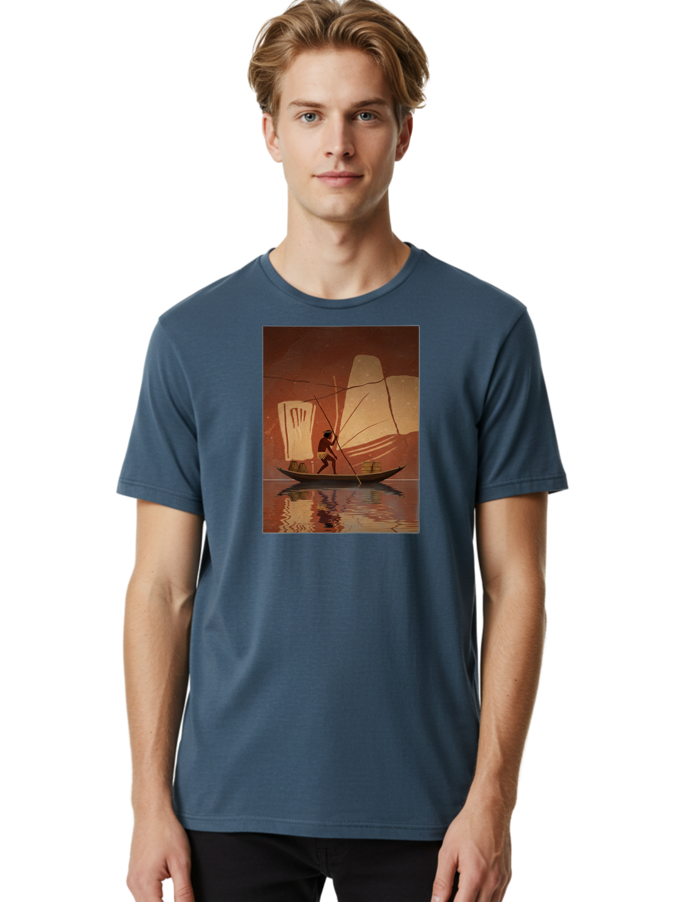 Fisherman-On-Boat Men'S Graphic Tee, 100% Cotton, Comfortable Casual Summer Wear, Machine Washable, Vintage Camera, Old Camera, Antique Camera, Black Camera, Classic Photography, Photography Equipment, Nostalgic Device, Film Camera, Camera Art Bao410