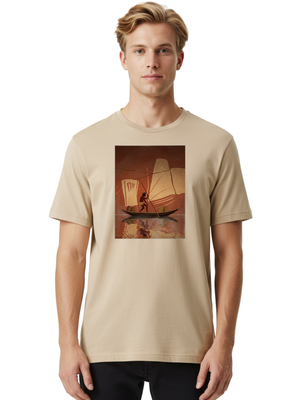 Fisherman-On-Boat Men'S Graphic Tee, 100% Cotton, Comfortable Casual Summer Wear, Machine Washable, Vintage Camera, Old Camera, Antique Camera, Black Camera, Classic Photography, Photography Equipment, Nostalgic Device, Film Camera, Camera Art Bao410