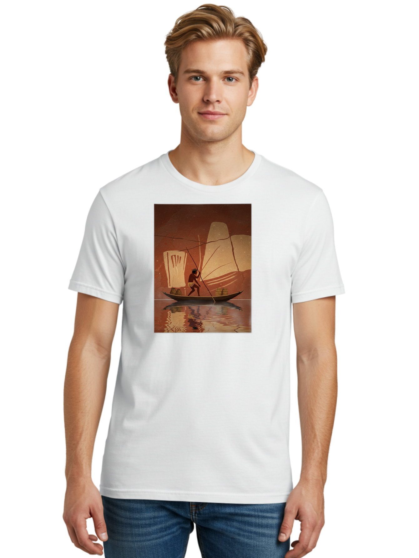 Fisherman-On-Boat Men'S Graphic Tee, 100% Cotton, Comfortable Casual Summer Wear, Machine Washable, Vintage Camera, Old Camera, Antique Camera, Black Camera, Classic Photography, Photography Equipment, Nostalgic Device, Film Camera, Camera Art Bao410