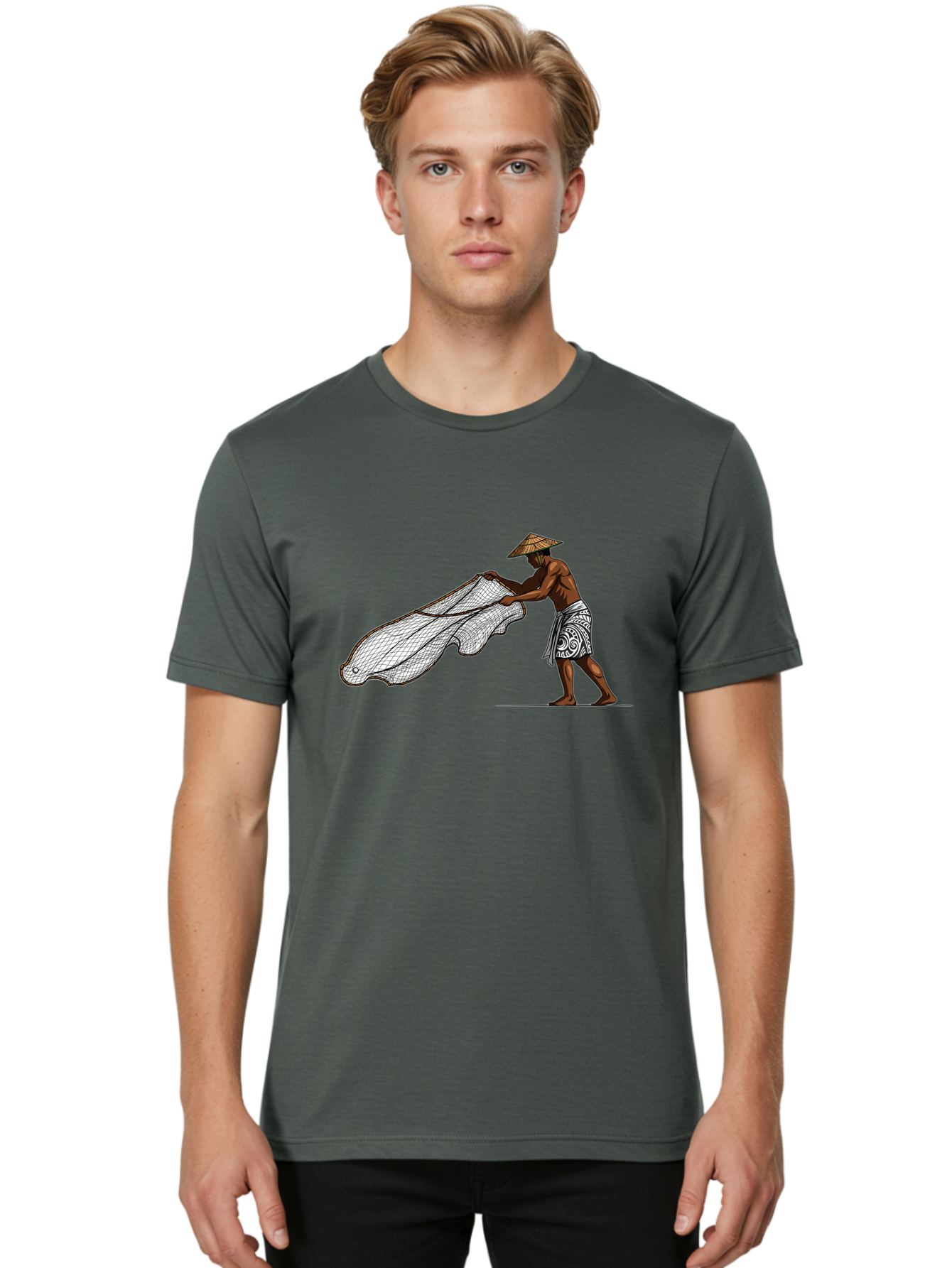 Fisherman-With-Net Men'S Graphic Tee, 100% Cotton, Comfortable Casual Summer Wear, Machine Washable, Vintage Camera, Old Camera, Antique Camera, Black Camera, Classic Photography, Photography Equipment, Nostalgic Device, Film Camera, Bao411
