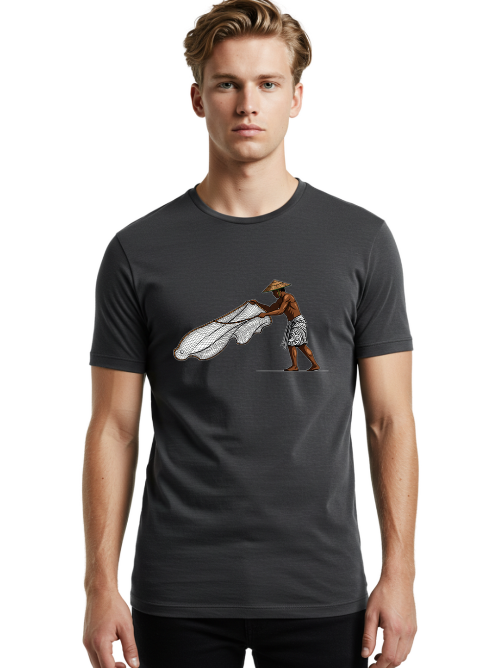 Fisherman-With-Net Men'S Graphic Tee, 100% Cotton, Comfortable Casual Summer Wear, Machine Washable, Vintage Camera, Old Camera, Antique Camera, Black Camera, Classic Photography, Photography Equipment, Nostalgic Device, Film Camera, Bao411