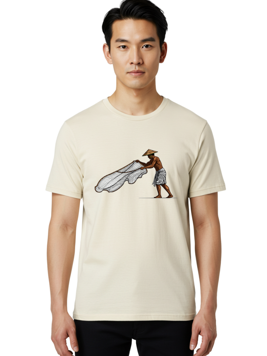 Fisherman-With-Net Men'S Graphic Tee, 100% Cotton, Comfortable Casual Summer Wear, Machine Washable, Vintage Camera, Old Camera, Antique Camera, Black Camera, Classic Photography, Photography Equipment, Nostalgic Device, Film Camera, Bao411