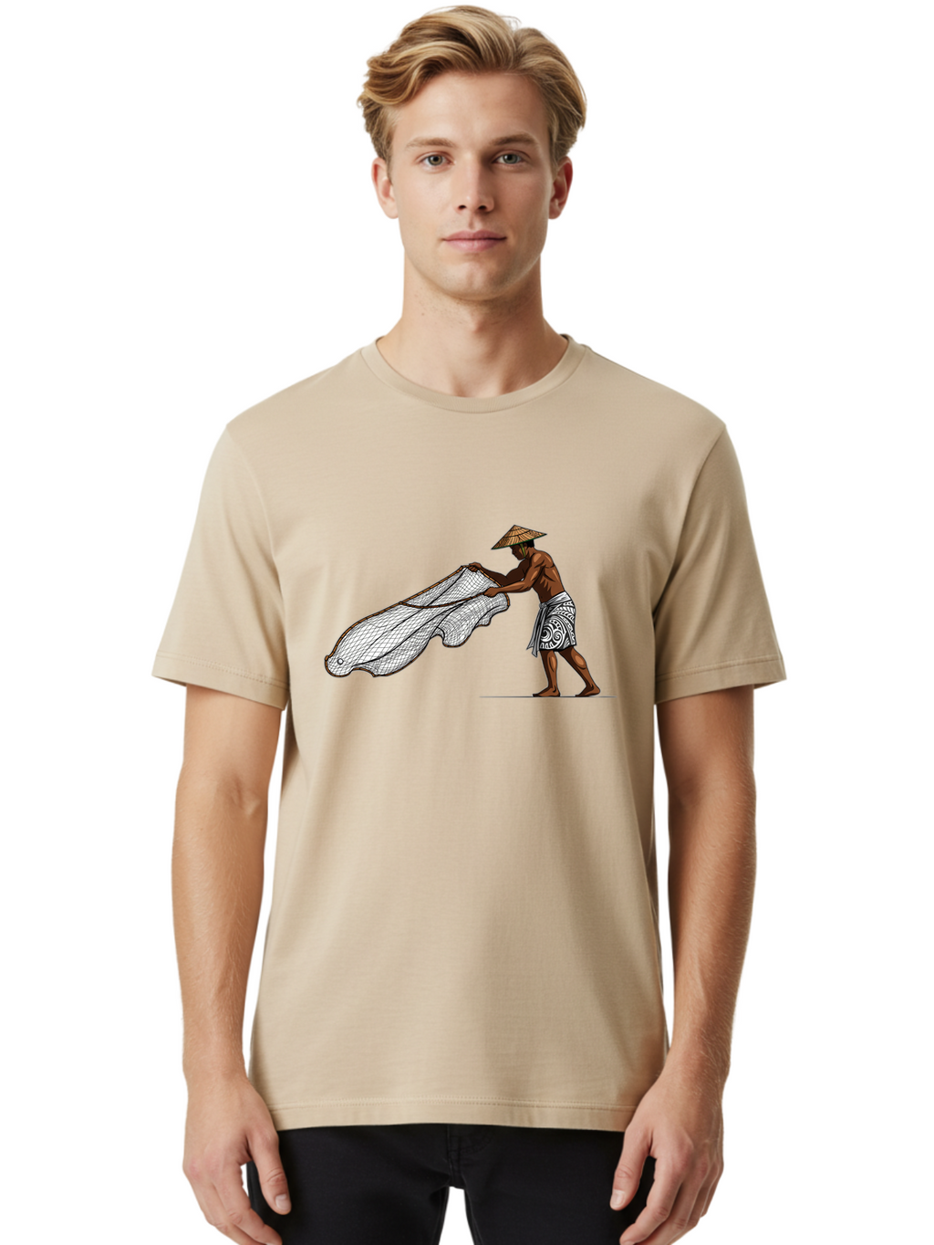 Fisherman-With-Net Men'S Graphic Tee, 100% Cotton, Comfortable Casual Summer Wear, Machine Washable, Vintage Camera, Old Camera, Antique Camera, Black Camera, Classic Photography, Photography Equipment, Nostalgic Device, Film Camera, Bao411