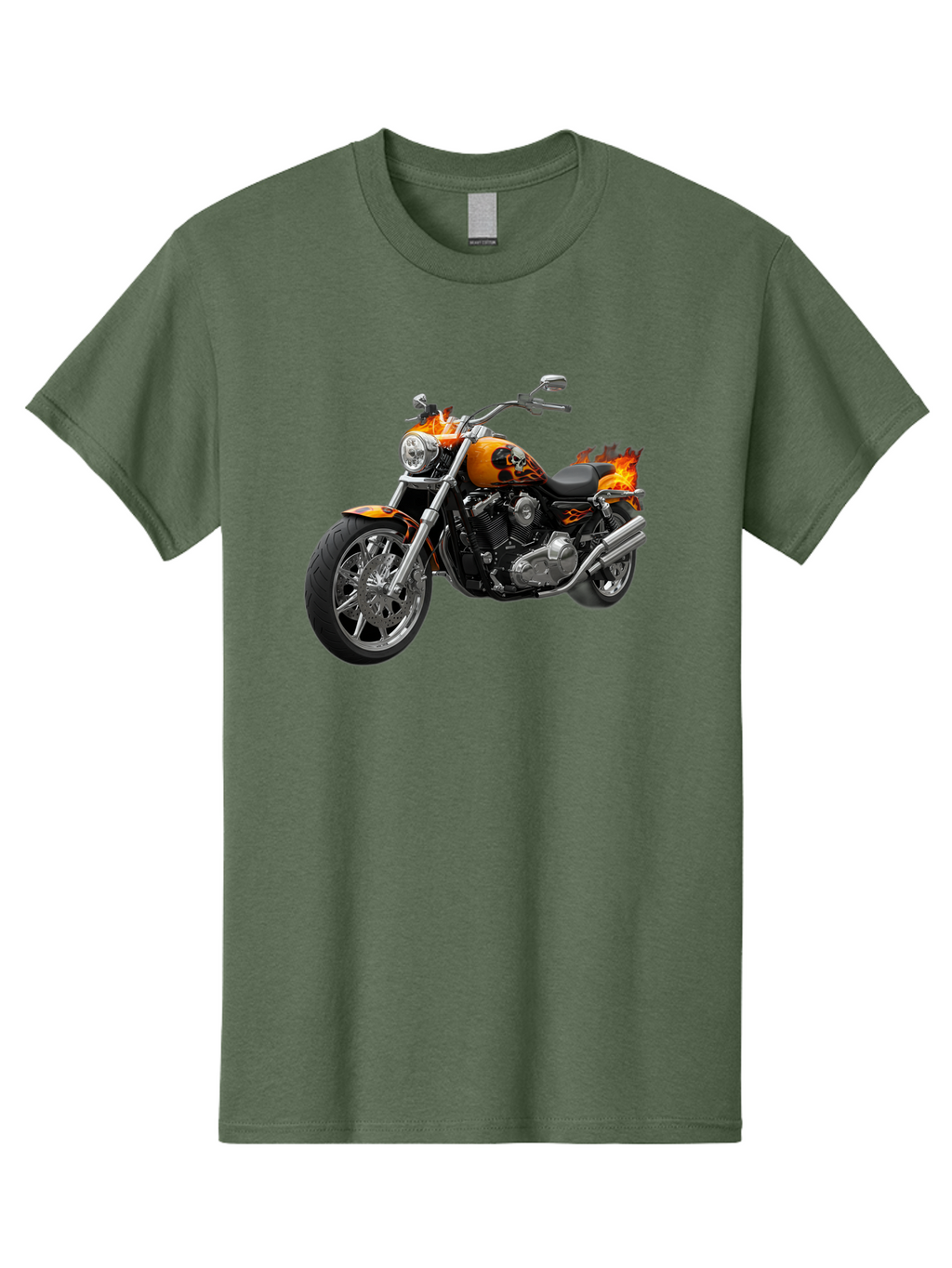 Flame-Painted-Motorcycle Men'S Graphic Tee, 100% Cotton, Comfortable Casual Summer Wear, Machine Washable, Vintage Camera, Old Camera, Antique Camera, Black Camera, Classic Photography, Photography Equipment, Nostalgic Device, Film Camera, Bao413