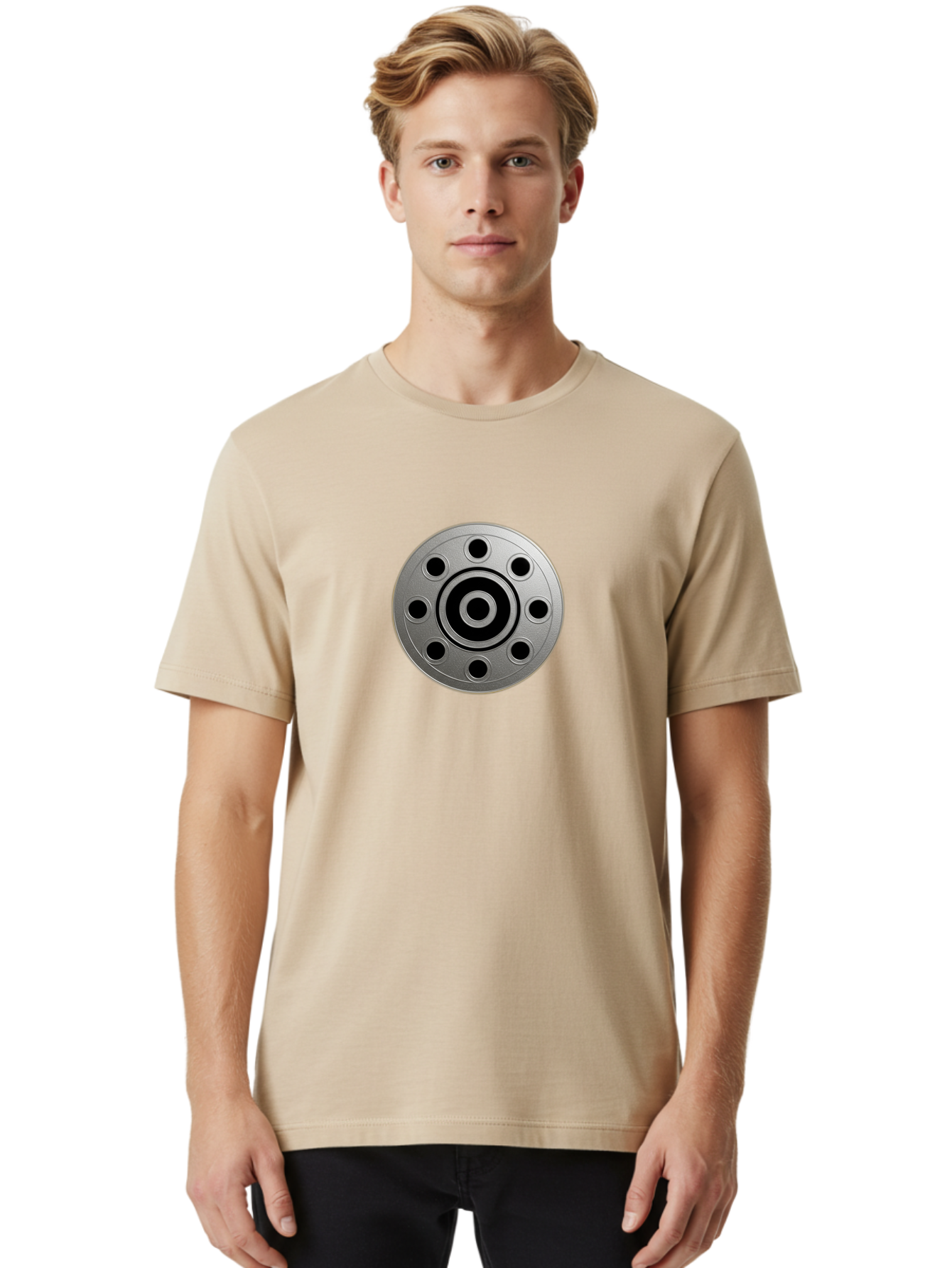 Flange-Bearing Men'S Graphic Tee, 100% Cotton, Comfortable Casual Summer Wear, Machine Washable, Vintage Camera, Old Camera, Antique Camera, Black Camera, Classic Photography, Photography Equipment, Nostalgic Device, Film Camera, Camera Art Bao415