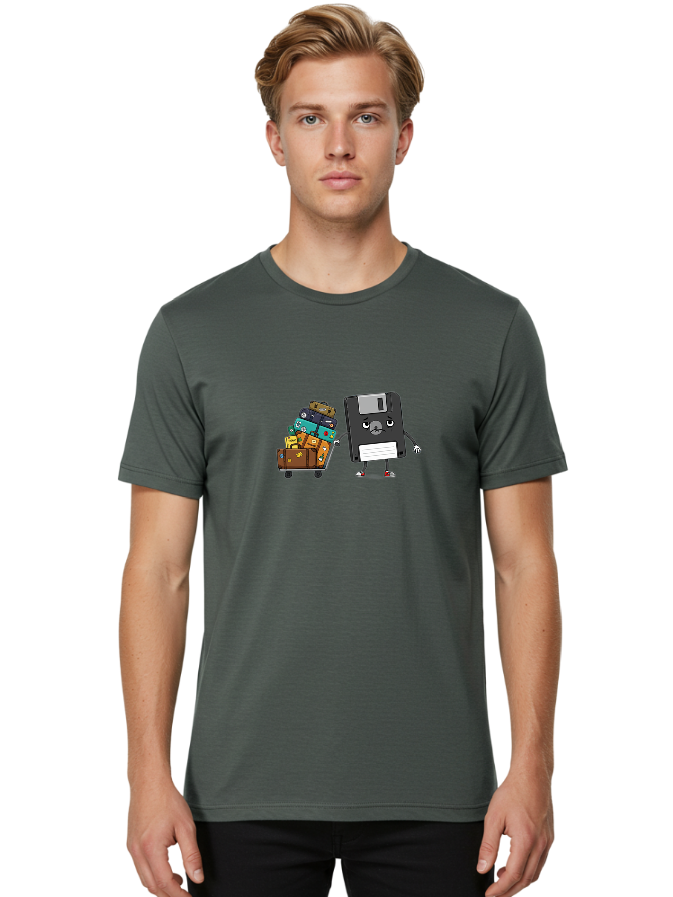 Floppy-Disk-1 Men'S Graphic Tee, 100% Cotton, Comfortable Casual Summer Wear, Machine Washable, Vintage Camera, Old Camera, Antique Camera, Black Camera, Classic Photography, Photography Equipment, Nostalgic Device, Film Camera, Camera Art Bao416