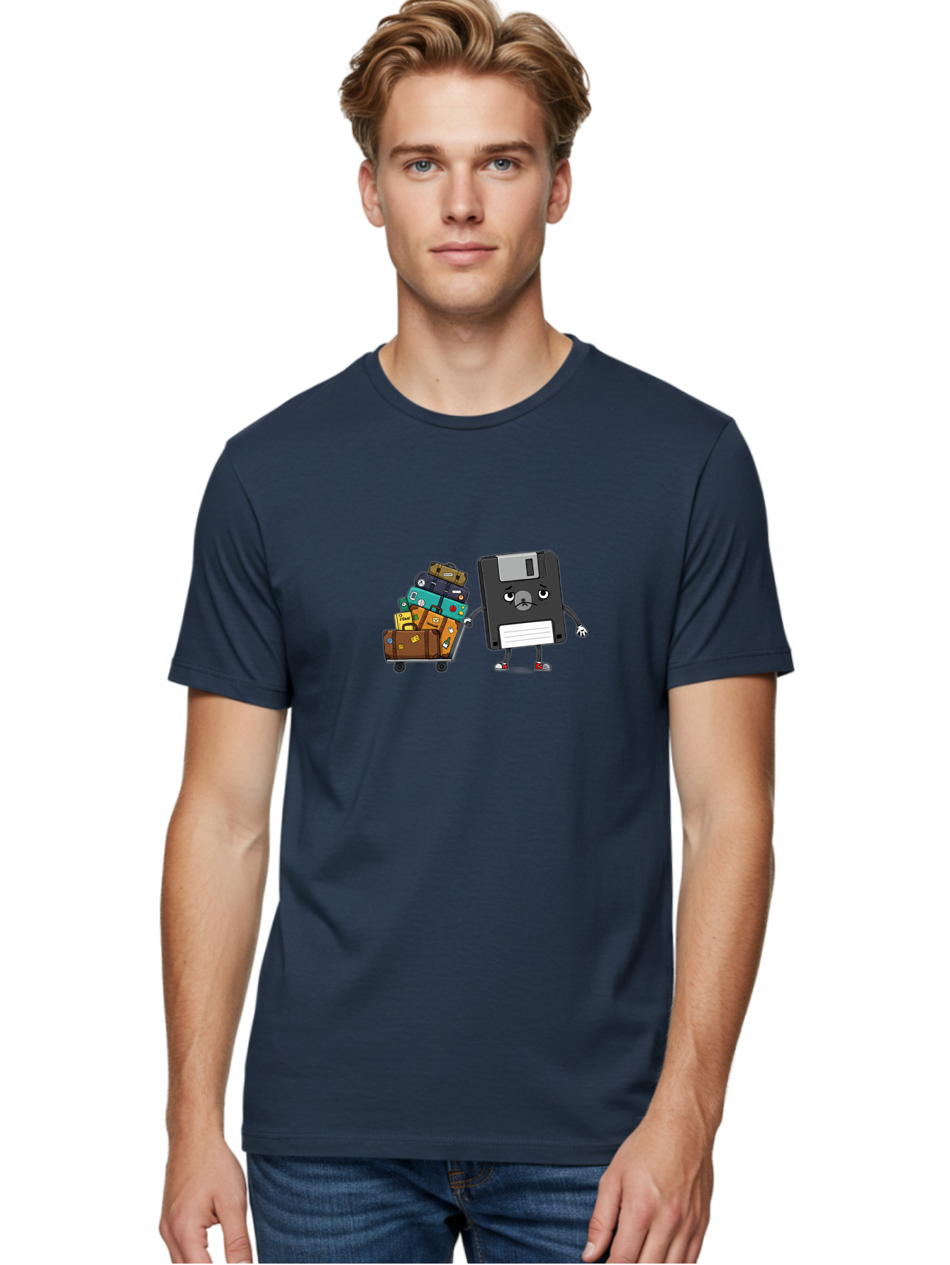 Floppy-Disk-1 Men'S Graphic Tee, 100% Cotton, Comfortable Casual Summer Wear, Machine Washable, Vintage Camera, Old Camera, Antique Camera, Black Camera, Classic Photography, Photography Equipment, Nostalgic Device, Film Camera, Camera Art Bao416