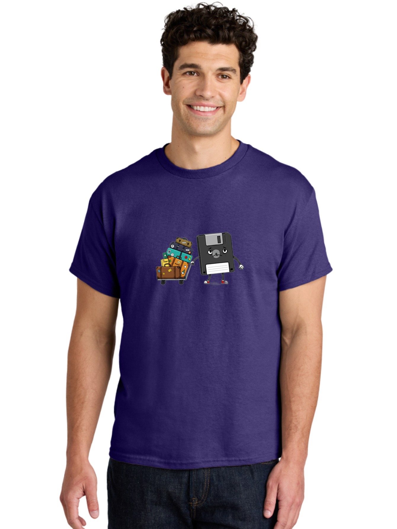 Floppy-Disk-1 Men'S Graphic Tee, 100% Cotton, Comfortable Casual Summer Wear, Machine Washable, Vintage Camera, Old Camera, Antique Camera, Black Camera, Classic Photography, Photography Equipment, Nostalgic Device, Film Camera, Camera Art Bao416