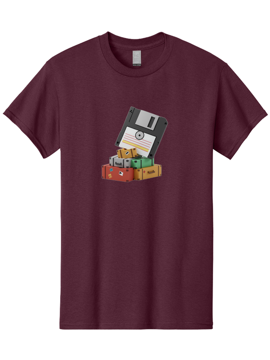 Floppy-Disk-2 Men'S Graphic Tee, 100% Cotton, Comfortable Casual Summer Wear, Machine Washable, Vintage Camera, Old Camera, Antique Camera, Black Camera, Classic Photography, Photography Equipment, Nostalgic Device, Film Camera, Camera Art Bao417