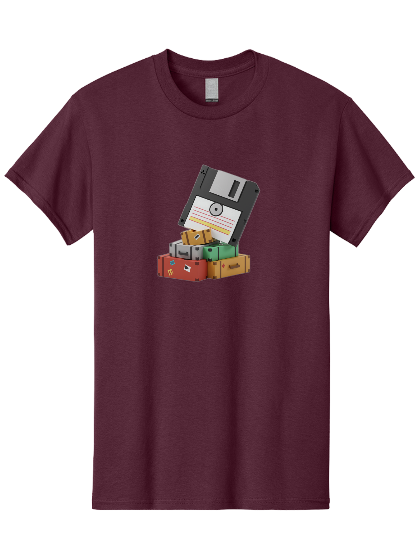 Floppy-Disk-2 Men'S Graphic Tee, 100% Cotton, Comfortable Casual Summer Wear, Machine Washable, Vintage Camera, Old Camera, Antique Camera, Black Camera, Classic Photography, Photography Equipment, Nostalgic Device, Film Camera, Camera Art Bao417