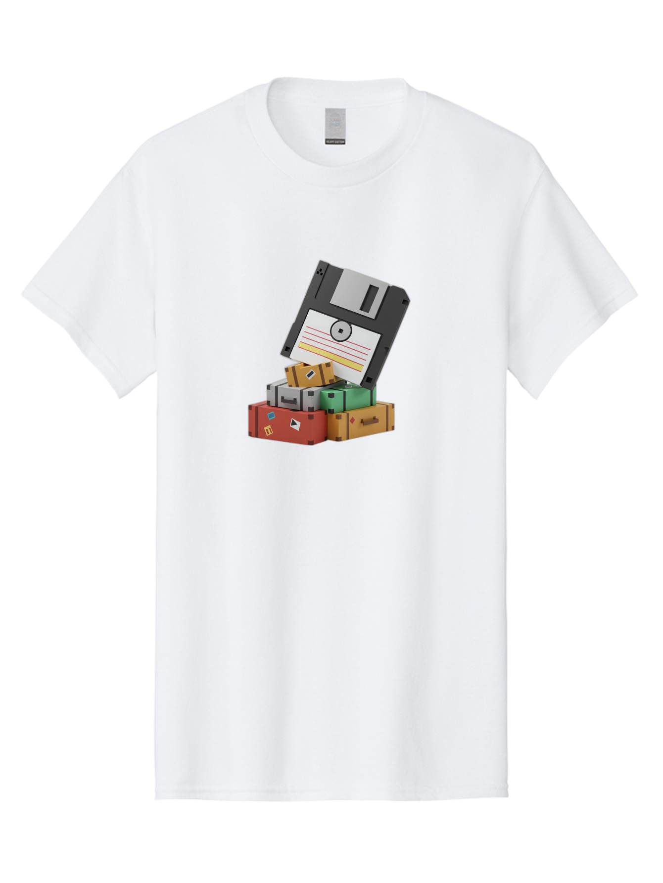 Floppy-Disk-2 Men'S Graphic Tee, 100% Cotton, Comfortable Casual Summer Wear, Machine Washable, Vintage Camera, Old Camera, Antique Camera, Black Camera, Classic Photography, Photography Equipment, Nostalgic Device, Film Camera, Camera Art Bao417