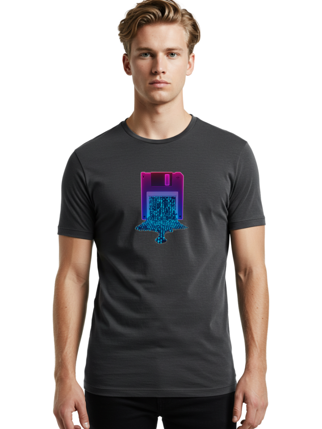 Floppy-Disk-3 Men'S Graphic Tee, 100% Cotton, Comfortable Casual Summer Wear, Machine Washable, Vintage Camera, Old Camera, Antique Camera, Black Camera, Classic Photography, Photography Equipment, Nostalgic Device, Film Camera, Camera Art Bao418