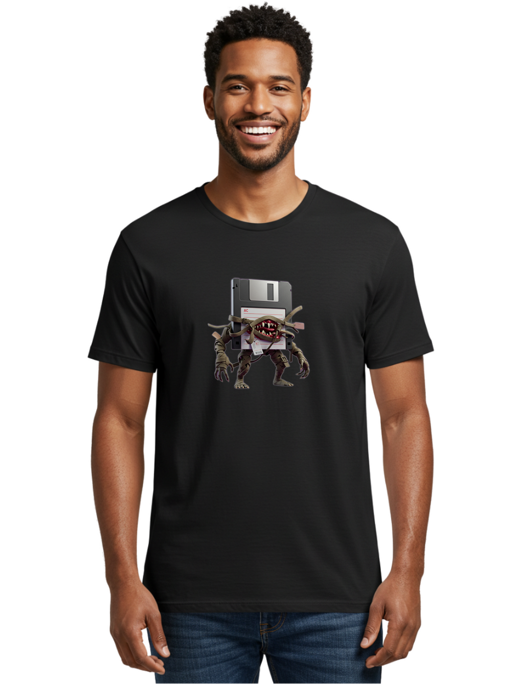 Floppy-Disk-Monster Men'S Graphic Tee, 100% Cotton, Comfortable Casual Summer Wear, Machine Washable, Vintage Camera, Old Camera, Antique Camera, Black Camera, Classic Photography, Photography Equipment, Nostalgic Device, Film Camera, Bao423
