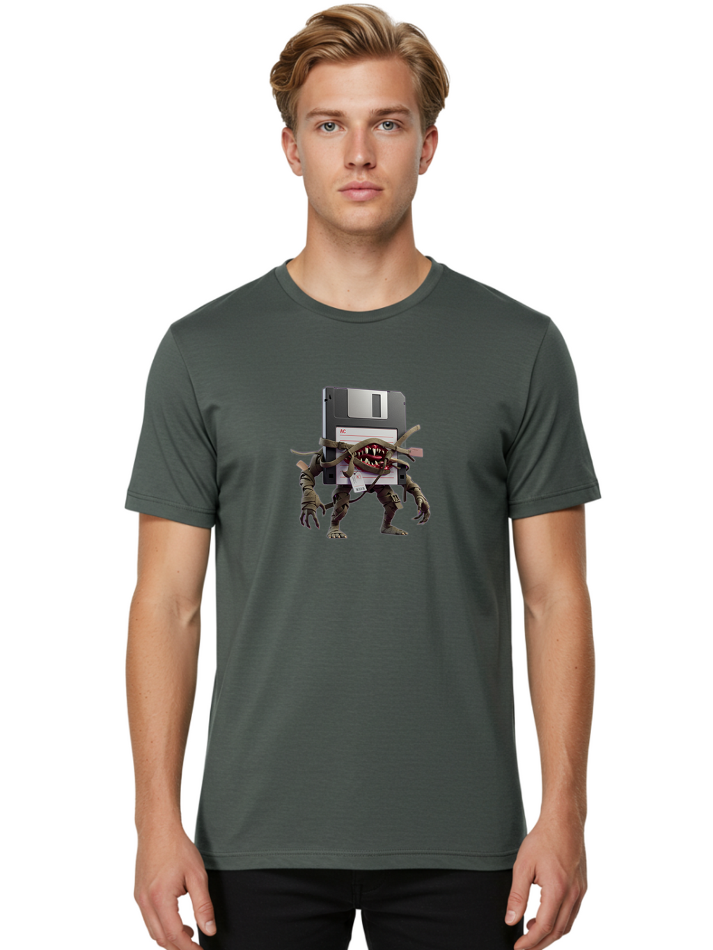 Floppy-Disk-Monster Men'S Graphic Tee, 100% Cotton, Comfortable Casual Summer Wear, Machine Washable, Vintage Camera, Old Camera, Antique Camera, Black Camera, Classic Photography, Photography Equipment, Nostalgic Device, Film Camera, Bao423
