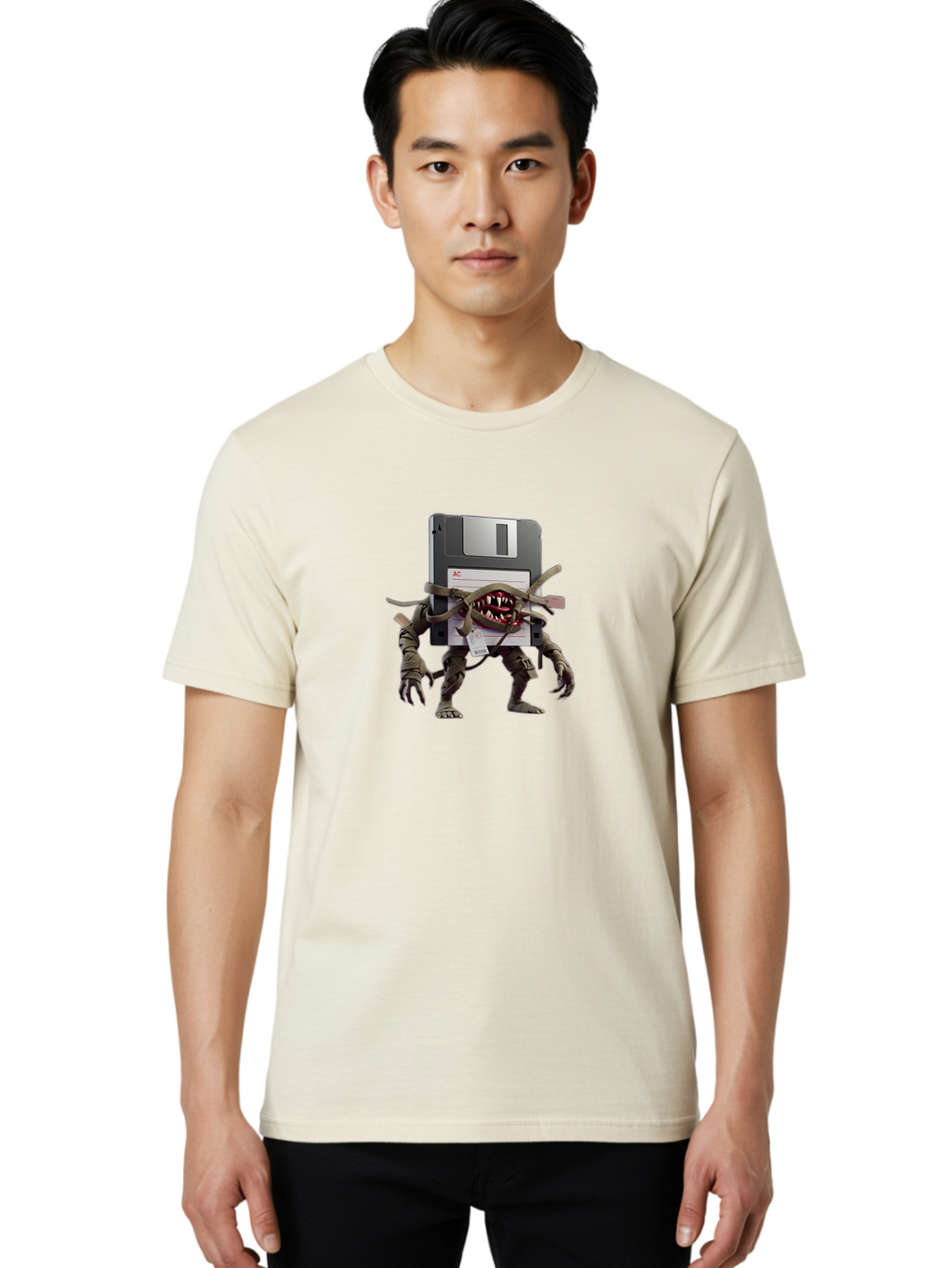 Floppy-Disk-Monster Men'S Graphic Tee, 100% Cotton, Comfortable Casual Summer Wear, Machine Washable, Vintage Camera, Old Camera, Antique Camera, Black Camera, Classic Photography, Photography Equipment, Nostalgic Device, Film Camera, Bao423