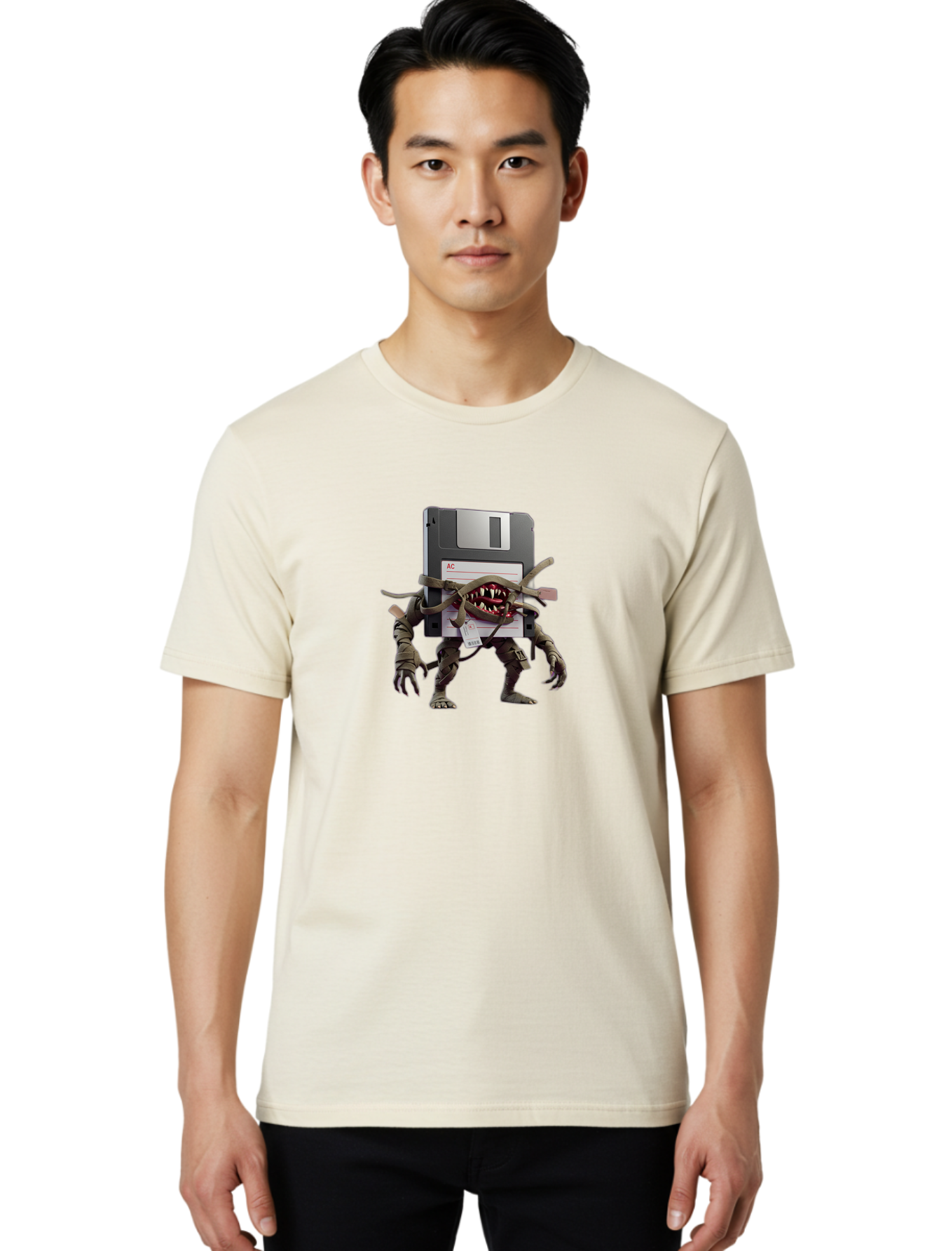 Floppy-Disk-Monster Men'S Graphic Tee, 100% Cotton, Comfortable Casual Summer Wear, Machine Washable, Vintage Camera, Old Camera, Antique Camera, Black Camera, Classic Photography, Photography Equipment, Nostalgic Device, Film Camera, Bao423