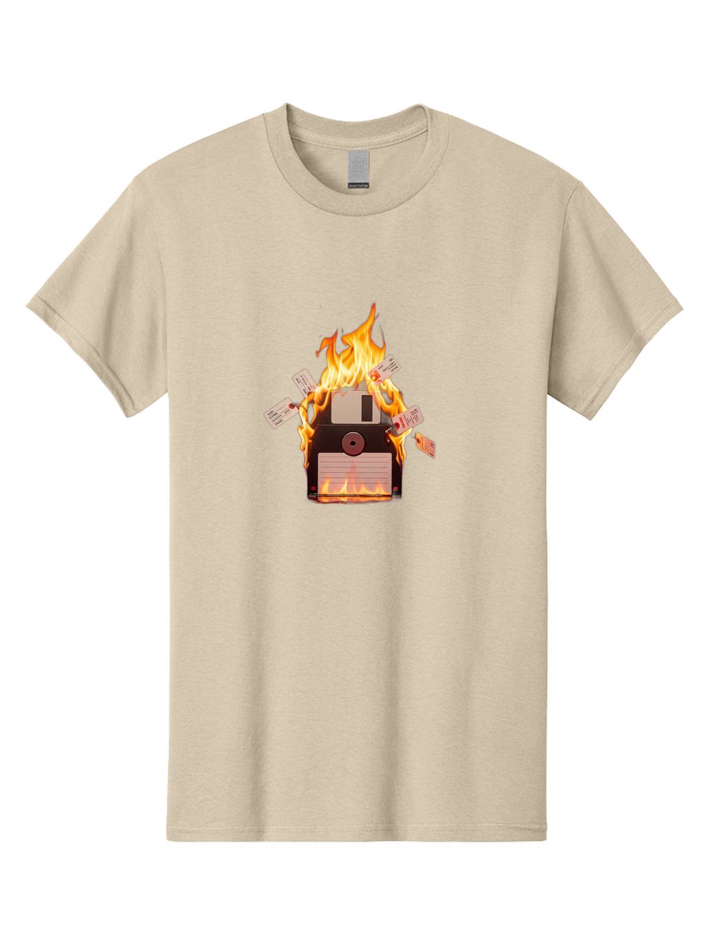 Floppy-Disk-On-Fire Men'S Graphic Tee, 100% Cotton, Comfortable Casual Summer Wear, Machine Washable, Vintage Camera, Old Camera, Antique Camera, Black Camera, Classic Photography, Photography Equipment, Nostalgic Device, Film Camera, Bao424