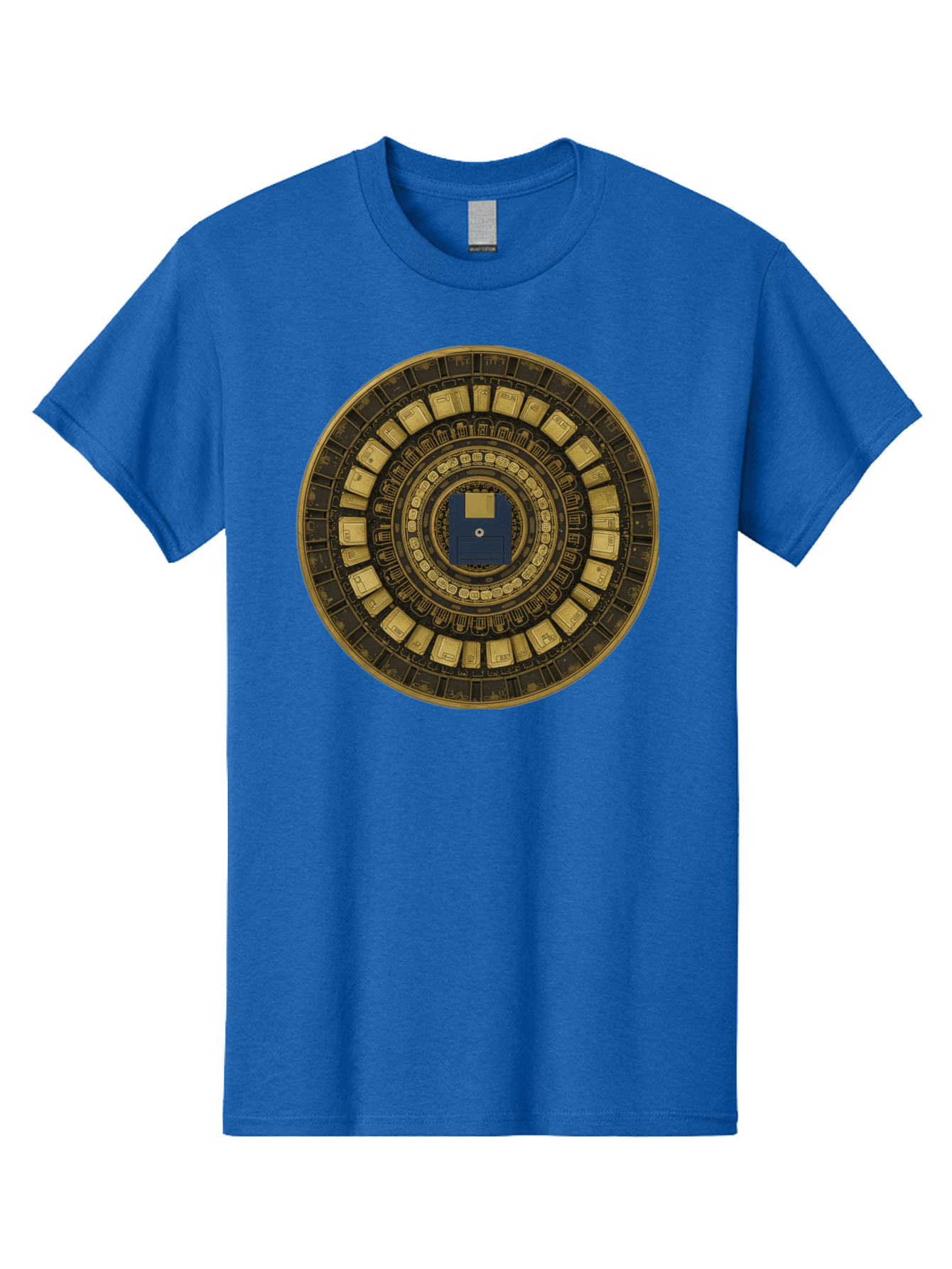 Floppy-Disk-Spiral Men'S Graphic Tee, 100% Cotton, Comfortable Casual Summer Wear, Machine Washable, Vintage Camera, Old Camera, Antique Camera, Black Camera, Classic Photography, Photography Equipment, Nostalgic Device, Film Camera, Bao425