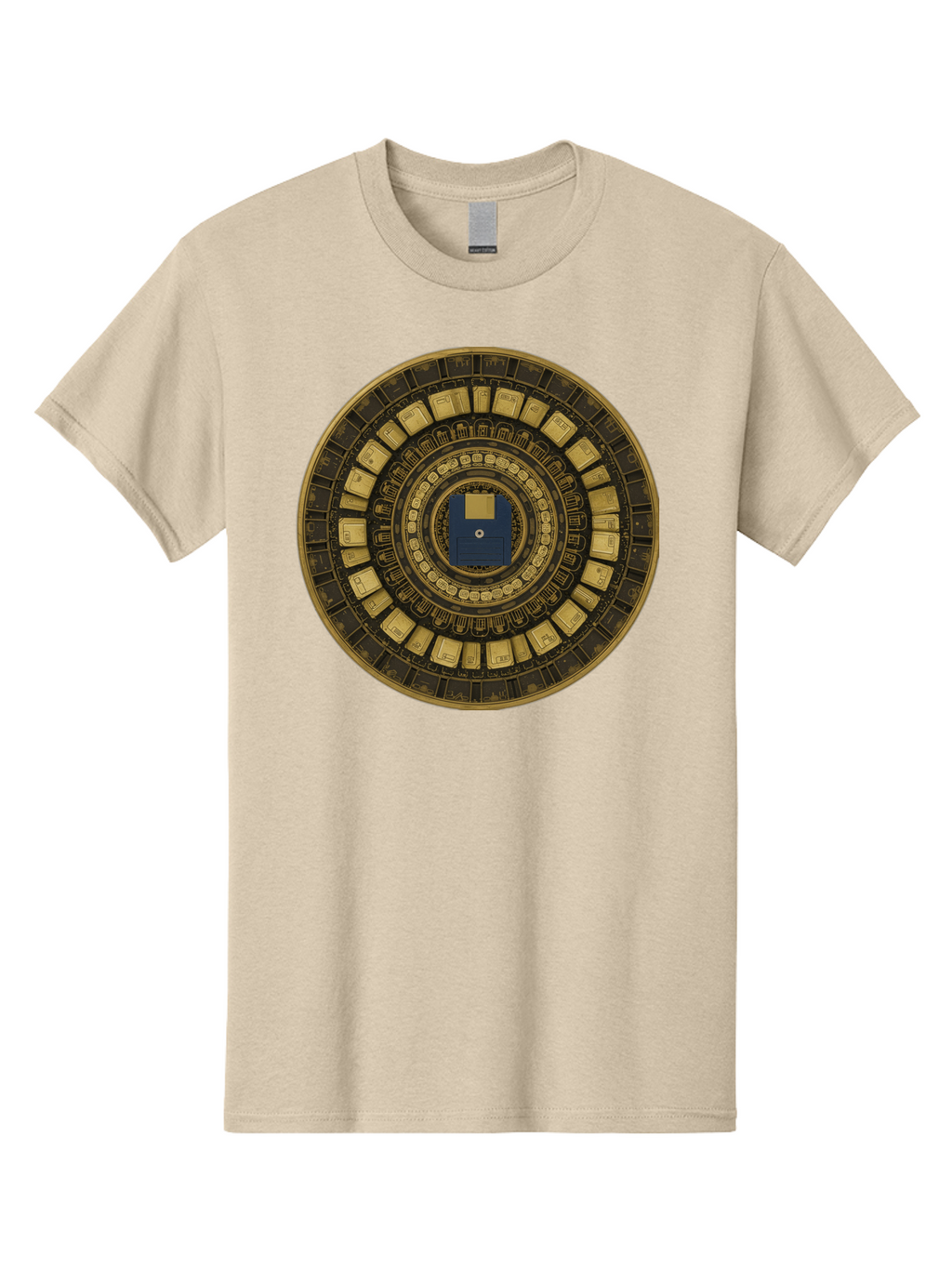 Floppy-Disk-Spiral Men'S Graphic Tee, 100% Cotton, Comfortable Casual Summer Wear, Machine Washable, Vintage Camera, Old Camera, Antique Camera, Black Camera, Classic Photography, Photography Equipment, Nostalgic Device, Film Camera, Bao425