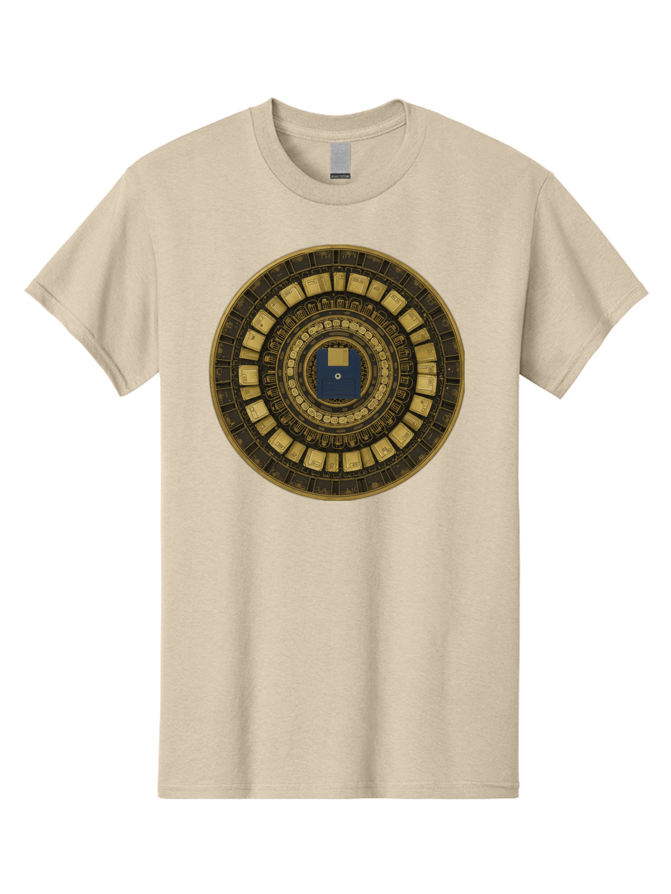 Floppy-Disk-Spiral Men'S Graphic Tee, 100% Cotton, Comfortable Casual Summer Wear, Machine Washable, Vintage Camera, Old Camera, Antique Camera, Black Camera, Classic Photography, Photography Equipment, Nostalgic Device, Film Camera, Bao425