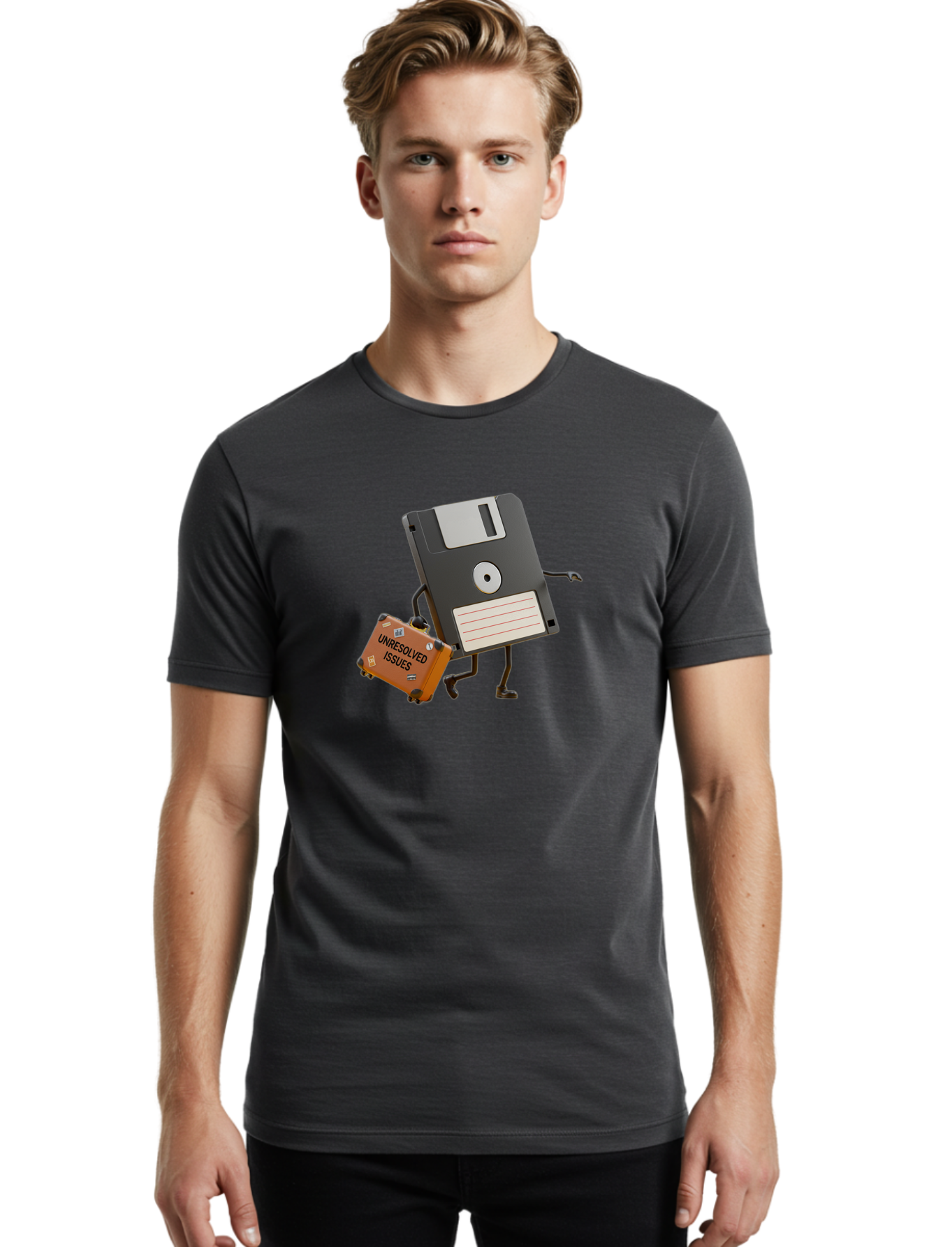Floppy-Disk Men'S Graphic Tee, 100% Cotton, Comfortable Casual Summer Wear, Machine Washable, Vintage Camera, Old Camera, Antique Camera, Black Camera, Classic Photography, Photography Equipment, Nostalgic Device, Film Camera, Camera Art Bao427