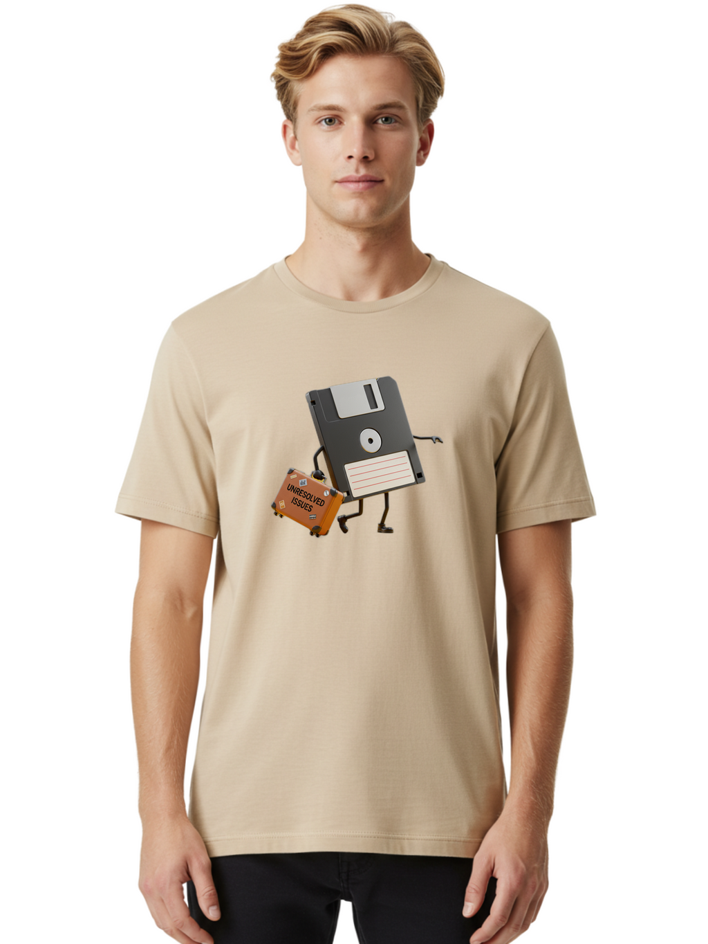 Floppy-Disk Men'S Graphic Tee, 100% Cotton, Comfortable Casual Summer Wear, Machine Washable, Vintage Camera, Old Camera, Antique Camera, Black Camera, Classic Photography, Photography Equipment, Nostalgic Device, Film Camera, Camera Art Bao427