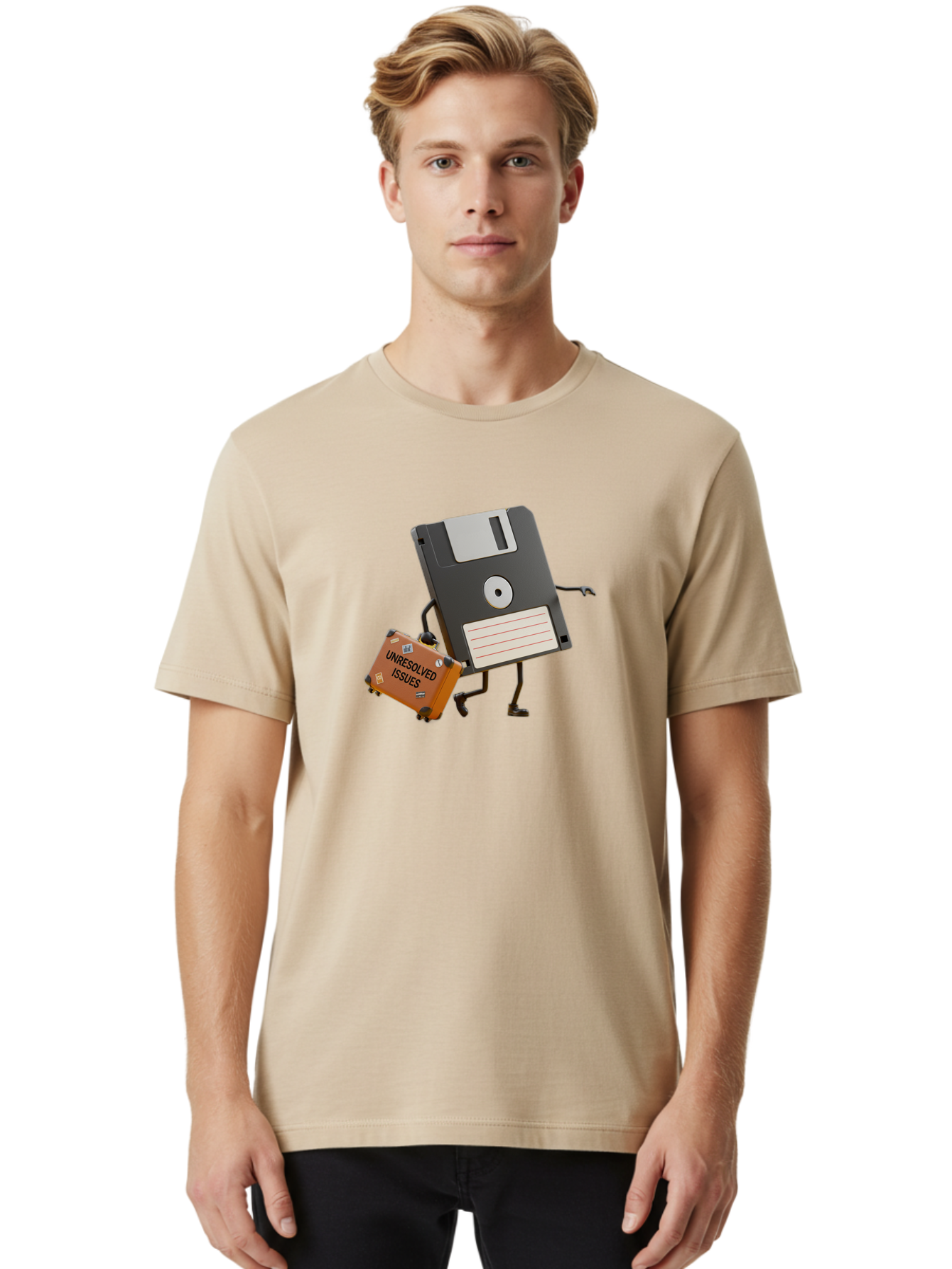 Floppy-Disk Men'S Graphic Tee, 100% Cotton, Comfortable Casual Summer Wear, Machine Washable, Vintage Camera, Old Camera, Antique Camera, Black Camera, Classic Photography, Photography Equipment, Nostalgic Device, Film Camera, Camera Art Bao427