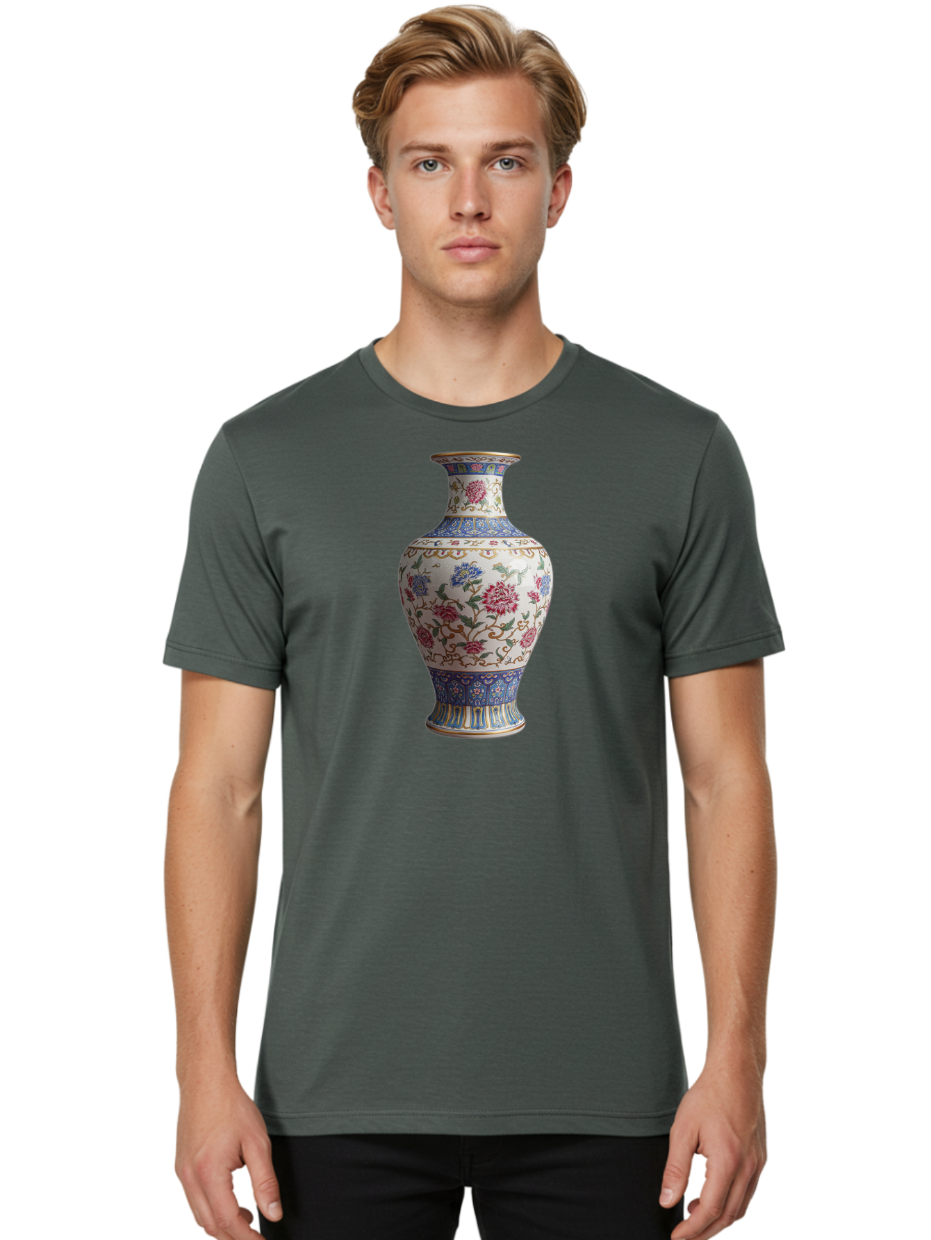 Floral-Vase Men'S Graphic Tee, 100% Cotton, Comfortable Casual Summer Wear, Machine Washable, Vintage Camera, Old Camera, Antique Camera, Black Camera, Classic Photography, Photography Equipment, Nostalgic Device, Film Camera, Camera Art Bao430