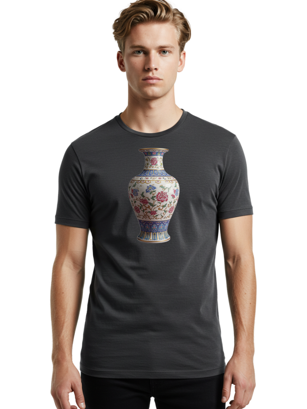 Floral-Vase Men'S Graphic Tee, 100% Cotton, Comfortable Casual Summer Wear, Machine Washable, Vintage Camera, Old Camera, Antique Camera, Black Camera, Classic Photography, Photography Equipment, Nostalgic Device, Film Camera, Camera Art Bao430