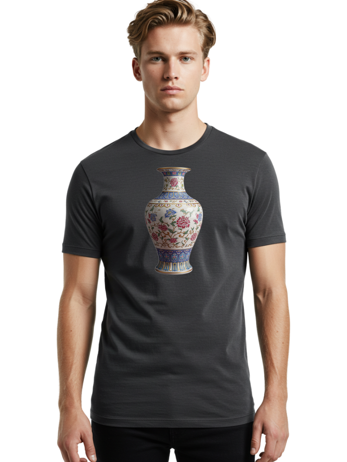 Floral-Vase Men'S Graphic Tee, 100% Cotton, Comfortable Casual Summer Wear, Machine Washable, Vintage Camera, Old Camera, Antique Camera, Black Camera, Classic Photography, Photography Equipment, Nostalgic Device, Film Camera, Camera Art Bao430