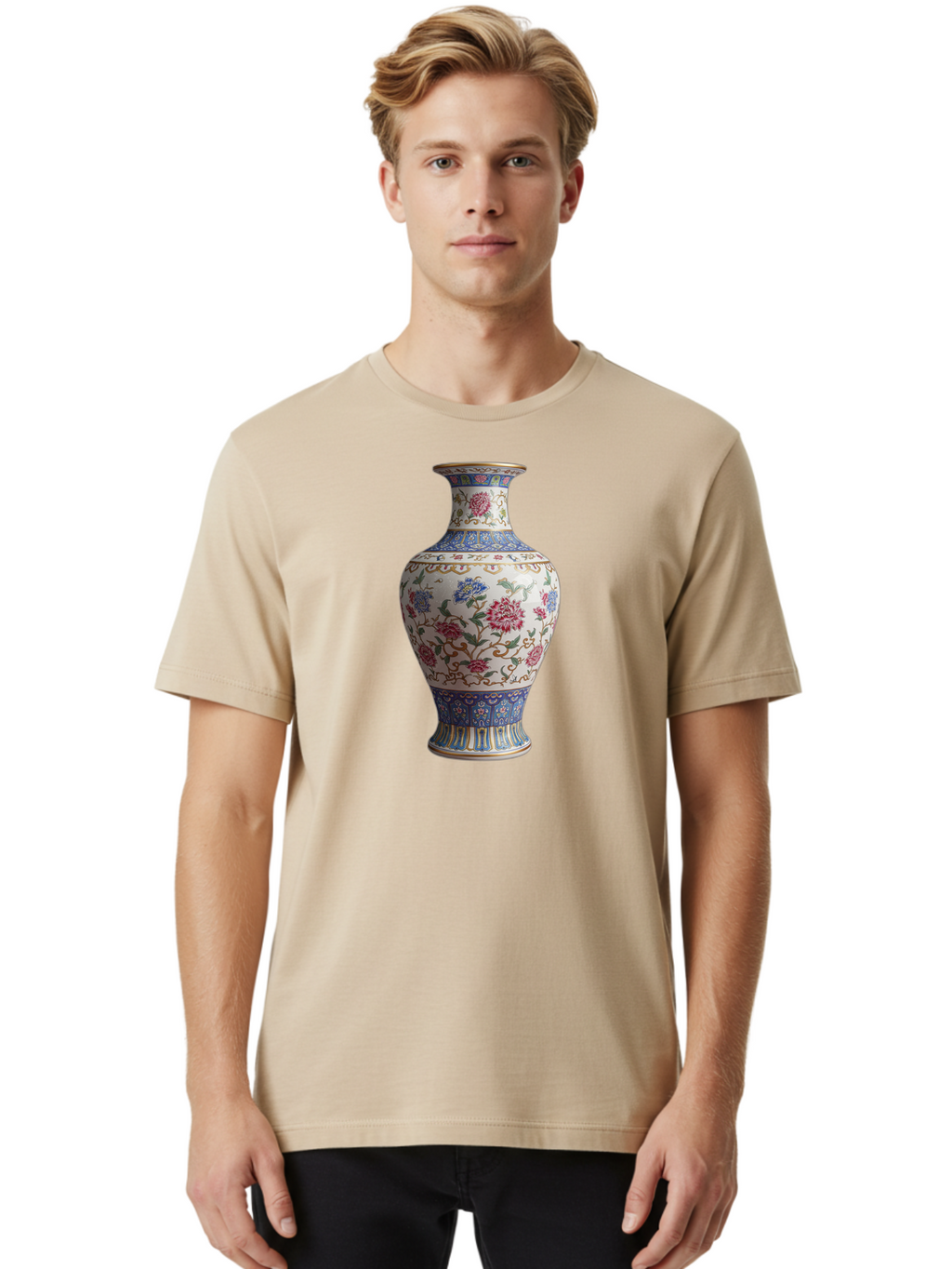 Floral-Vase Men'S Graphic Tee, 100% Cotton, Comfortable Casual Summer Wear, Machine Washable, Vintage Camera, Old Camera, Antique Camera, Black Camera, Classic Photography, Photography Equipment, Nostalgic Device, Film Camera, Camera Art Bao430