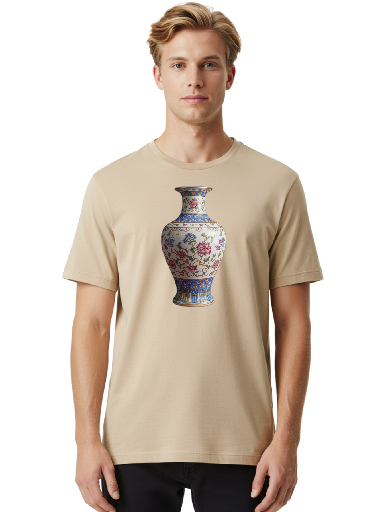 Floral-Vase Men'S Graphic Tee, 100% Cotton, Comfortable Casual Summer Wear, Machine Washable, Vintage Camera, Old Camera, Antique Camera, Black Camera, Classic Photography, Photography Equipment, Nostalgic Device, Film Camera, Camera Art Bao430