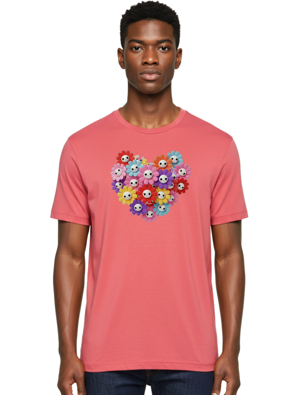 Flower-Faces-Heart Men'S Graphic Tee, 100% Cotton, Comfortable Casual Summer Wear, Machine Washable, Vintage Camera, Old Camera, Antique Camera, Black Camera, Classic Photography, Photography Equipment, Nostalgic Device, Film Camera, Bao432