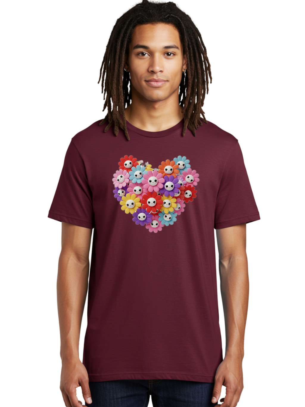Flower-Faces-Heart Men'S Graphic Tee, 100% Cotton, Comfortable Casual Summer Wear, Machine Washable, Vintage Camera, Old Camera, Antique Camera, Black Camera, Classic Photography, Photography Equipment, Nostalgic Device, Film Camera, Bao432