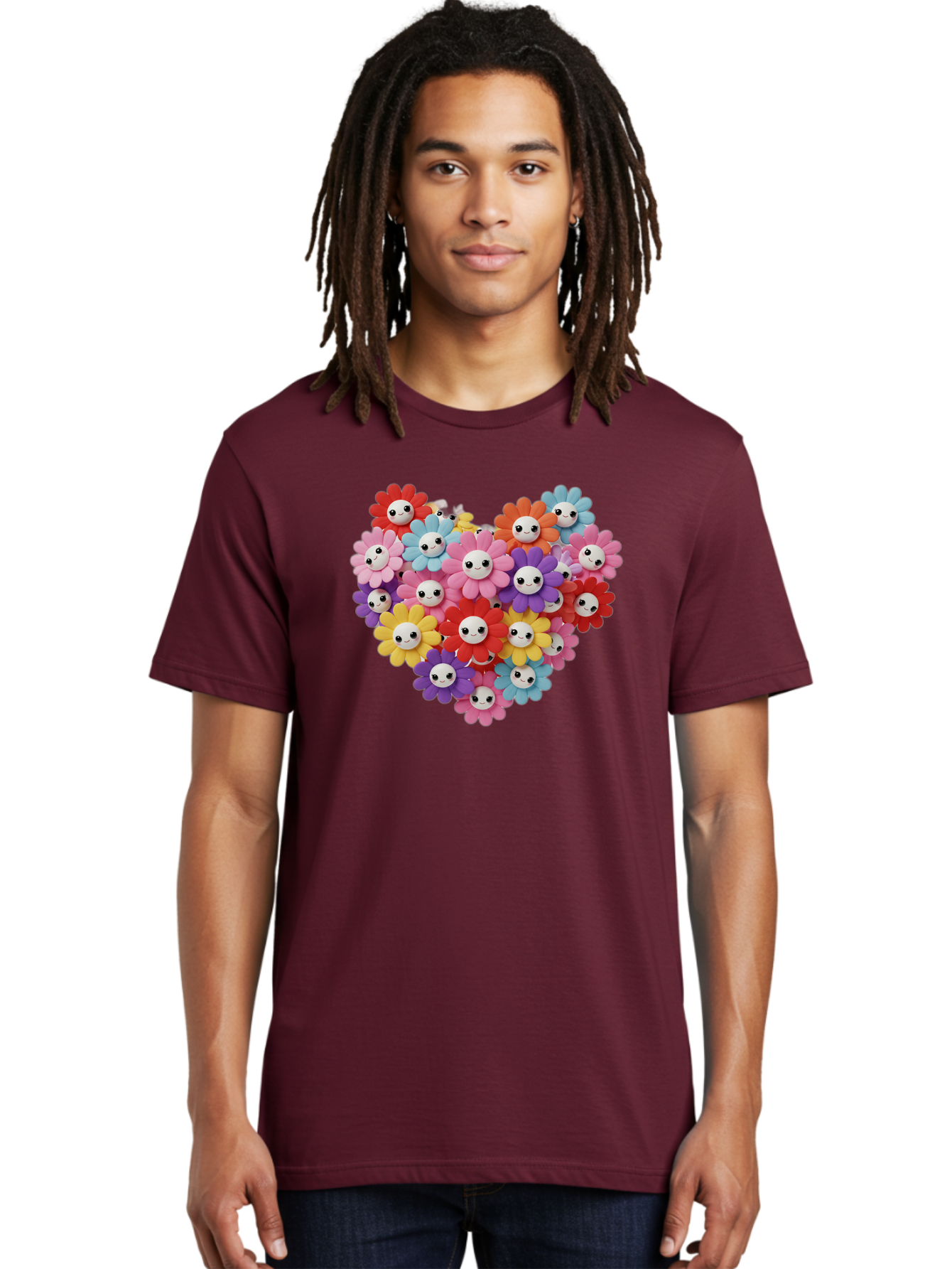 Flower-Faces-Heart Men'S Graphic Tee, 100% Cotton, Comfortable Casual Summer Wear, Machine Washable, Vintage Camera, Old Camera, Antique Camera, Black Camera, Classic Photography, Photography Equipment, Nostalgic Device, Film Camera, Bao432