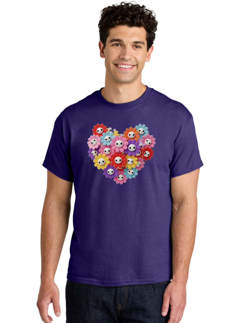 Flower-Faces-Heart Men'S Graphic Tee, 100% Cotton, Comfortable Casual Summer Wear, Machine Washable, Vintage Camera, Old Camera, Antique Camera, Black Camera, Classic Photography, Photography Equipment, Nostalgic Device, Film Camera, Bao432