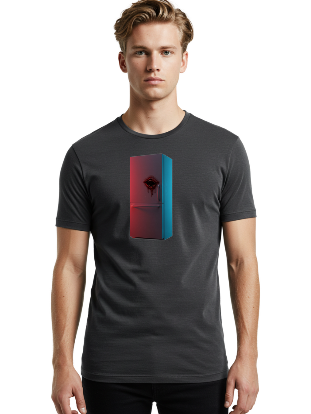 Fridge-With-Mouth Men'S Graphic Tee, 100% Cotton, Comfortable Casual Summer Wear, Machine Washable, Vintage Camera, Old Camera, Antique Camera, Black Camera, Classic Photography, Photography Equipment, Nostalgic Device, Film Camera, Camera Art Bao437
