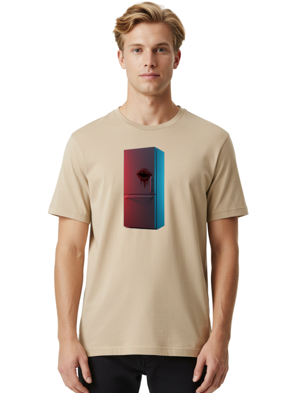 Fridge-With-Mouth Men'S Graphic Tee, 100% Cotton, Comfortable Casual Summer Wear, Machine Washable, Vintage Camera, Old Camera, Antique Camera, Black Camera, Classic Photography, Photography Equipment, Nostalgic Device, Film Camera, Camera Art Bao437