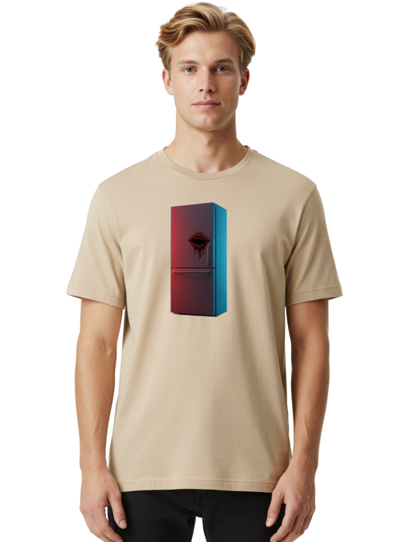 Fridge-With-Mouth Men'S Graphic Tee, 100% Cotton, Comfortable Casual Summer Wear, Machine Washable, Vintage Camera, Old Camera, Antique Camera, Black Camera, Classic Photography, Photography Equipment, Nostalgic Device, Film Camera, Camera Art Bao437