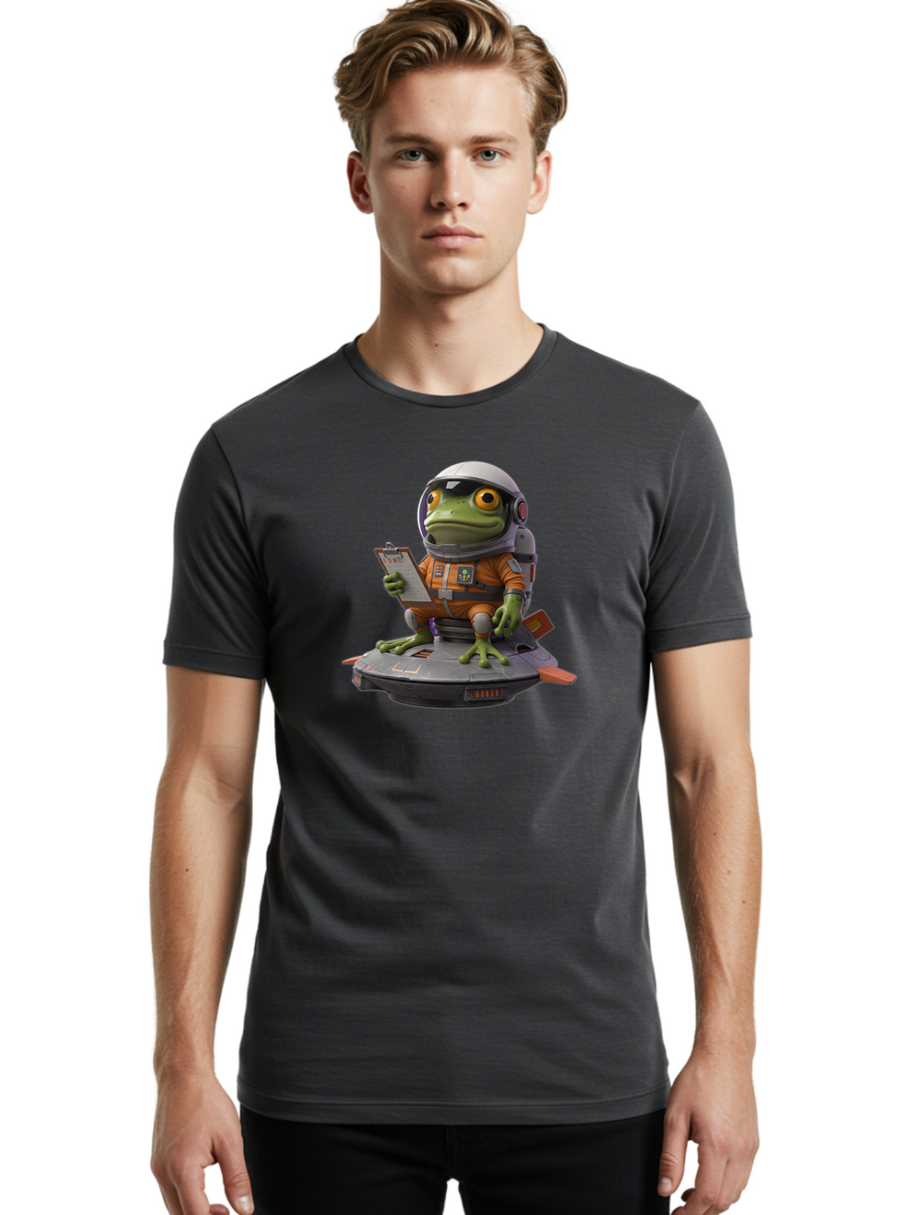 Frog-Astronaut Men'S Graphic Tee, 100% Cotton, Comfortable Casual Summer Wear, Machine Washable, Vintage Camera, Old Camera, Antique Camera, Black Camera, Classic Photography, Photography Equipment, Nostalgic Device, Film Camera, Camera Art Bao438