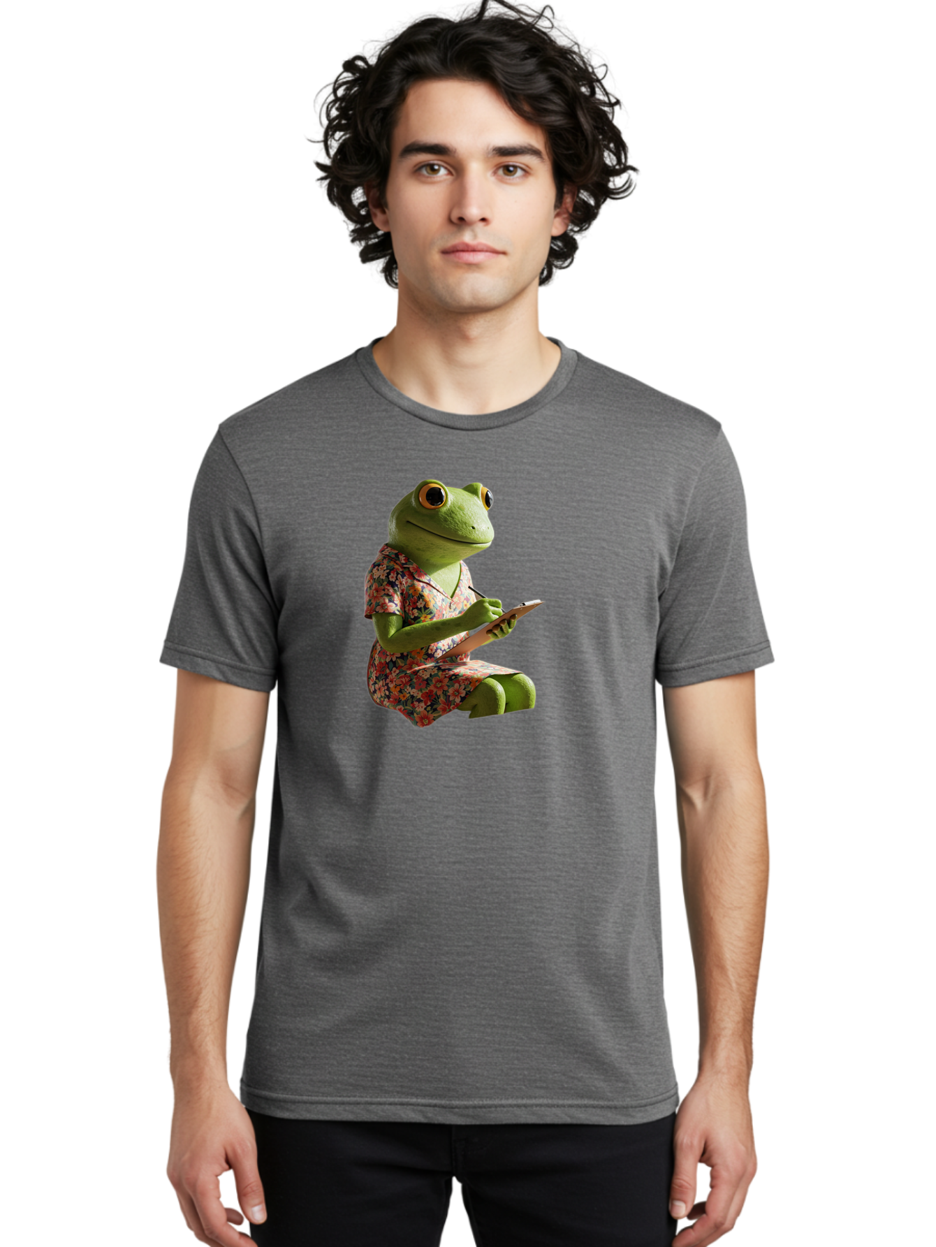 Frog-In-Floral-Dress Men'S Graphic Tee, 100% Cotton, Comfortable Casual Summer Wear, Machine Washable, Vintage Camera, Old Camera, Antique Camera, Black Camera, Classic Photography, Photography Equipment, Nostalgic Device, Film Camera, Bao440