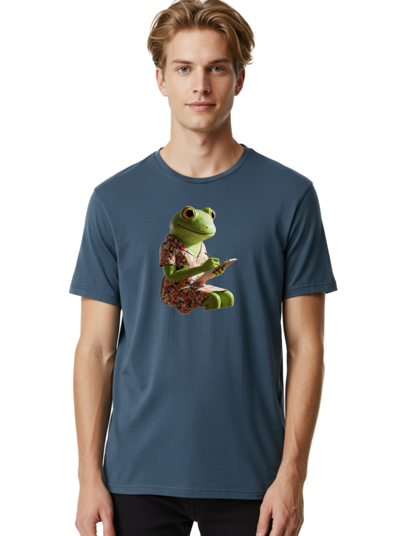 Frog-In-Floral-Dress Men'S Graphic Tee, 100% Cotton, Comfortable Casual Summer Wear, Machine Washable, Vintage Camera, Old Camera, Antique Camera, Black Camera, Classic Photography, Photography Equipment, Nostalgic Device, Film Camera, Bao440