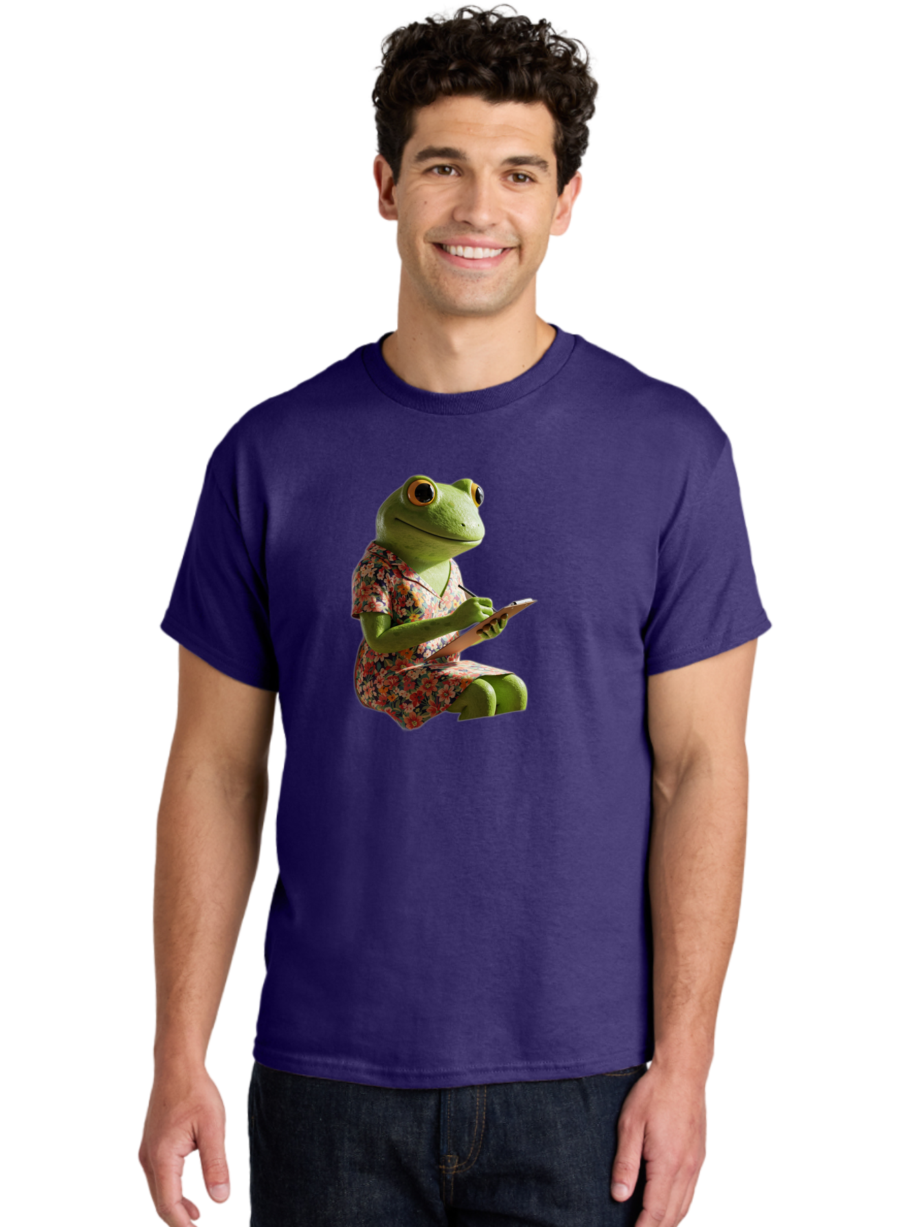 Frog-In-Floral-Dress Men'S Graphic Tee, 100% Cotton, Comfortable Casual Summer Wear, Machine Washable, Vintage Camera, Old Camera, Antique Camera, Black Camera, Classic Photography, Photography Equipment, Nostalgic Device, Film Camera, Bao440