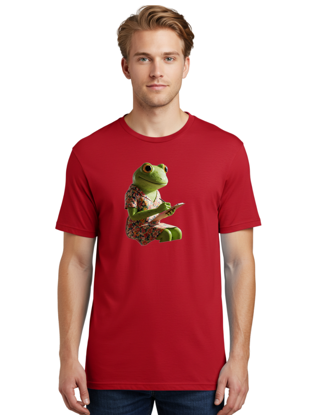 Frog-In-Floral-Dress Men'S Graphic Tee, 100% Cotton, Comfortable Casual Summer Wear, Machine Washable, Vintage Camera, Old Camera, Antique Camera, Black Camera, Classic Photography, Photography Equipment, Nostalgic Device, Film Camera, Bao440