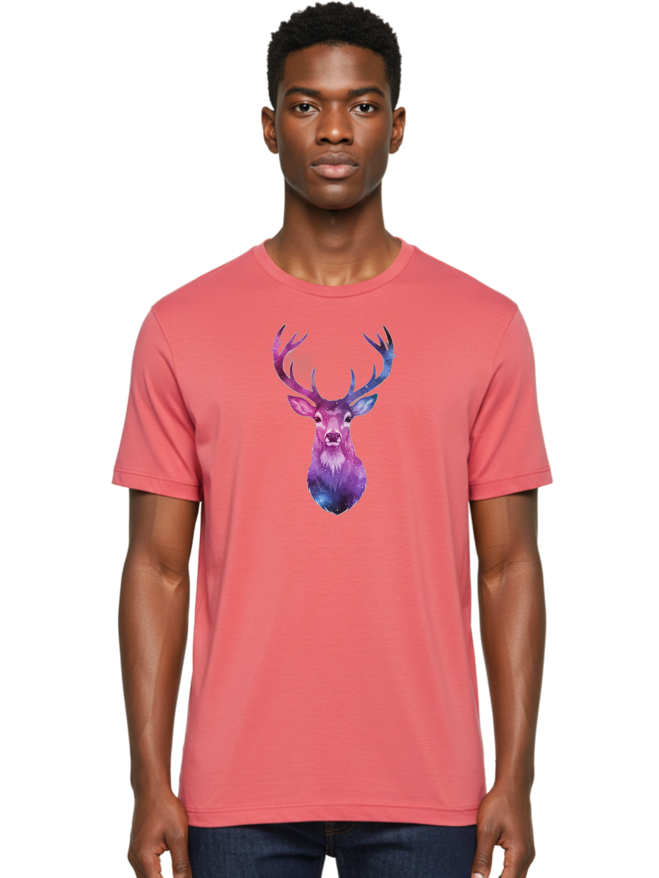 Galaxy-Deer-Head Men'S Graphic Tee, 100% Cotton, Comfortable Casual Summer Wear, Machine Washable, Vintage Camera, Old Camera, Antique Camera, Black Camera, Classic Photography, Photography Equipment, Nostalgic Device, Film Camera, Camera Art Bao448