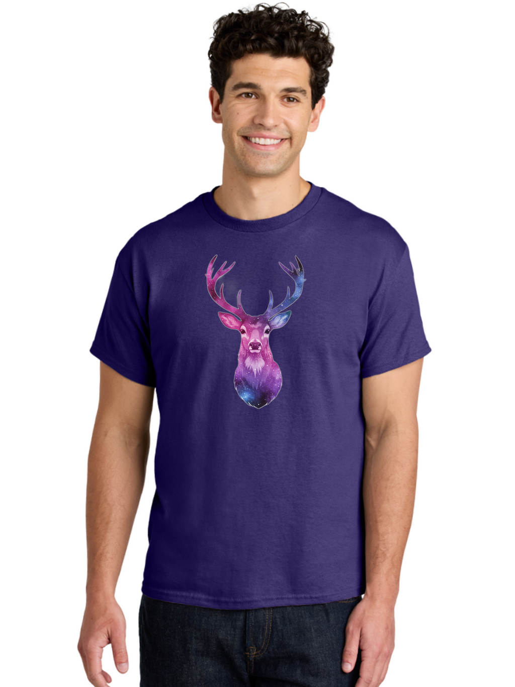 Galaxy-Deer-Head Men'S Graphic Tee, 100% Cotton, Comfortable Casual Summer Wear, Machine Washable, Vintage Camera, Old Camera, Antique Camera, Black Camera, Classic Photography, Photography Equipment, Nostalgic Device, Film Camera, Camera Art Bao448
