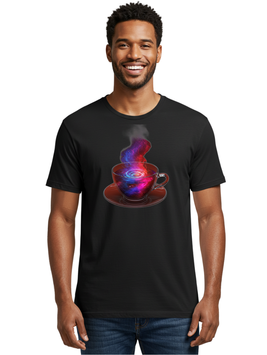 Galaxy-Tea-Cup Men'S Graphic Tee, 100% Cotton, Comfortable Casual Summer Wear, Machine Washable, Vintage Camera, Old Camera, Antique Camera, Black Camera, Classic Photography, Photography Equipment, Nostalgic Device, Film Camera, Camera Art Bao449