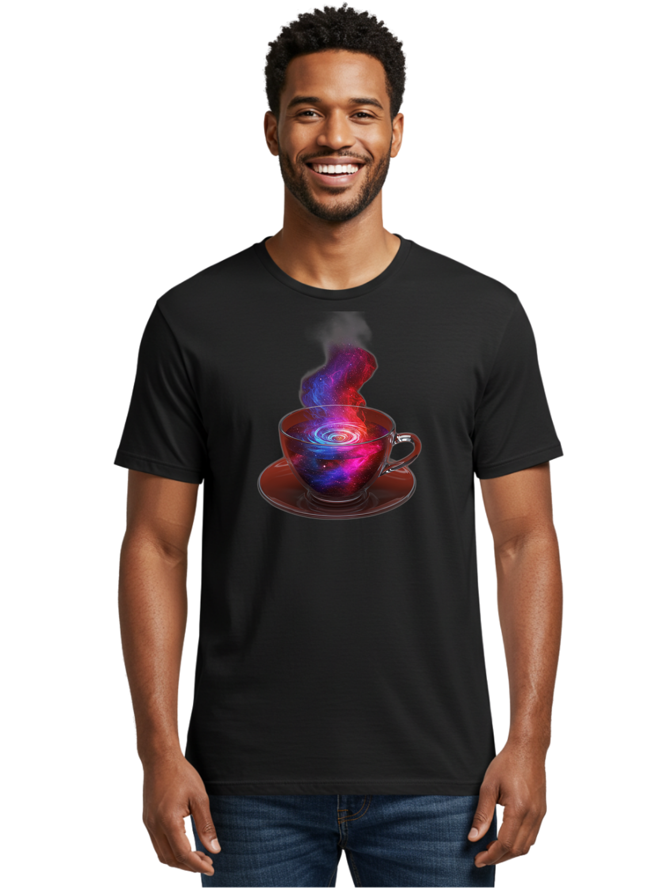 Galaxy-Tea-Cup Men'S Graphic Tee, 100% Cotton, Comfortable Casual Summer Wear, Machine Washable, Vintage Camera, Old Camera, Antique Camera, Black Camera, Classic Photography, Photography Equipment, Nostalgic Device, Film Camera, Camera Art Bao449
